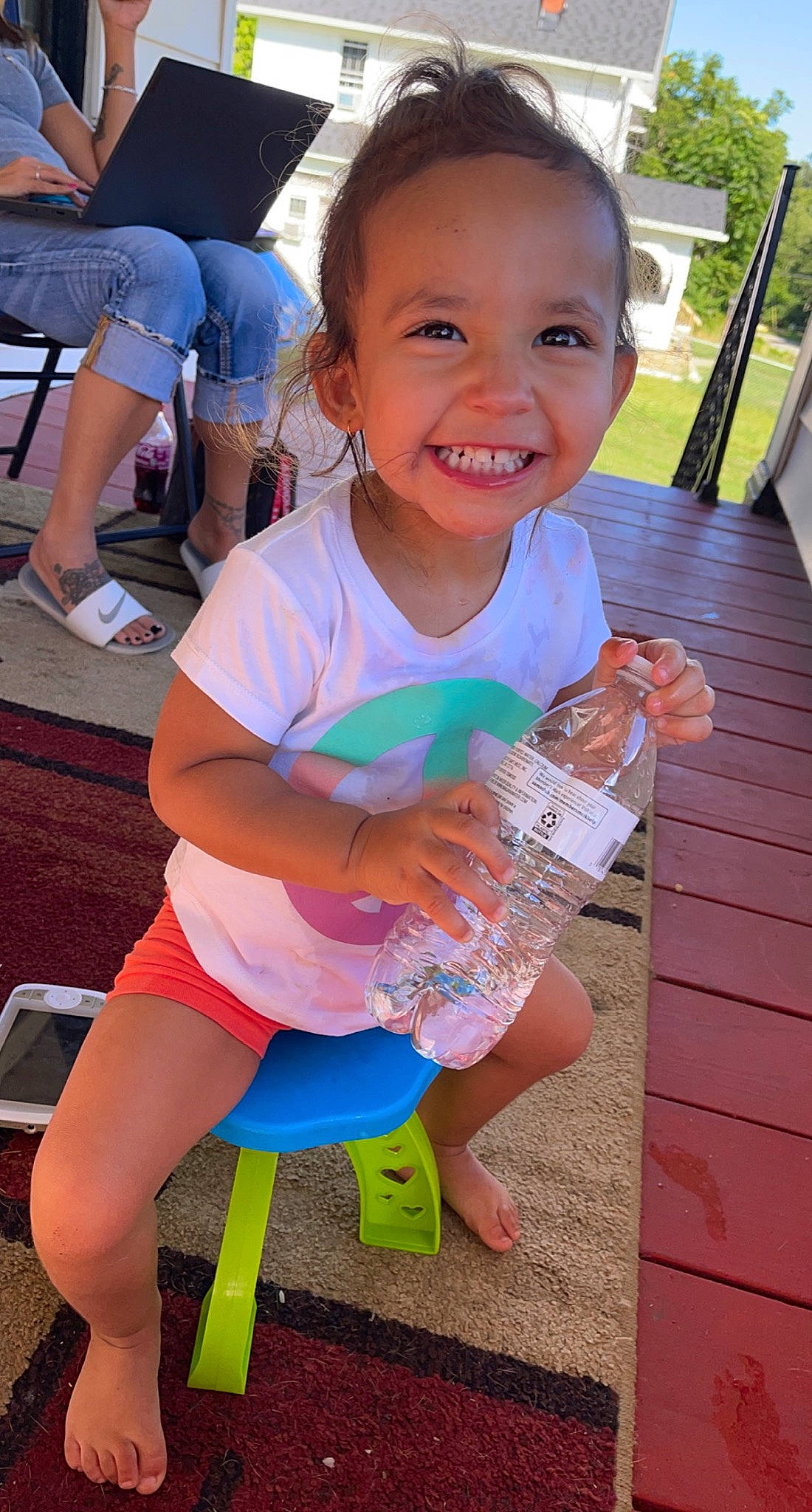 Ailah joined the competition — help win amazing prizes! baby_toddler_clothing, blue, child, finger, fun, grass, happy, joy, leg, leisure, person, pink, public_space, recreation, shoe, shorts, skin, smile, snapshot, t_shirt