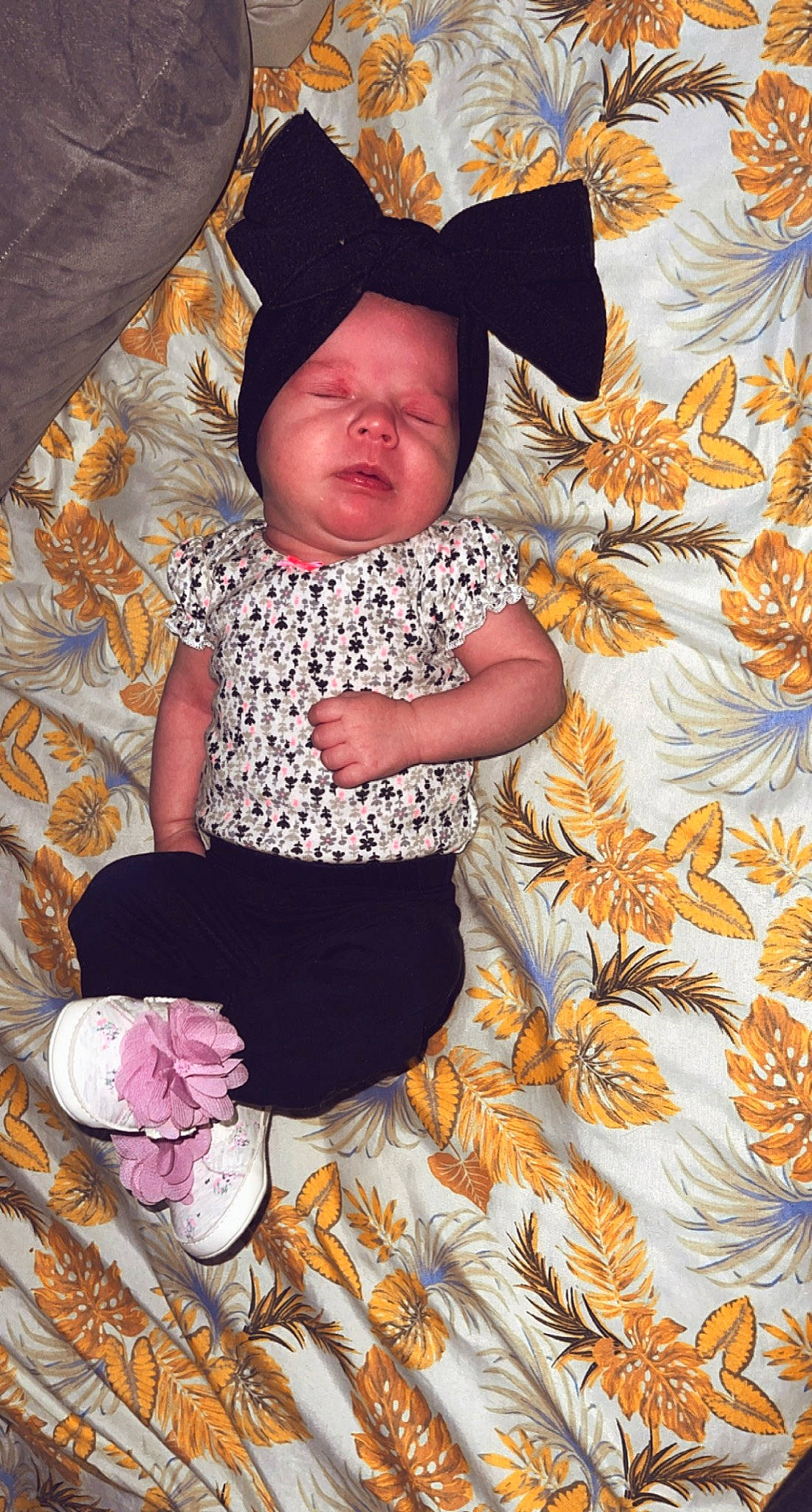 Haizlynn joined the competition — help win amazing prizes! baby, baby_products, baby_toddler_clothing, child, comfort, fashion_accessory, fun, hat, headwear, lap, linens, magenta, pattern, person, purple, room, sitting, sleeve, sun_hat, t_shirt