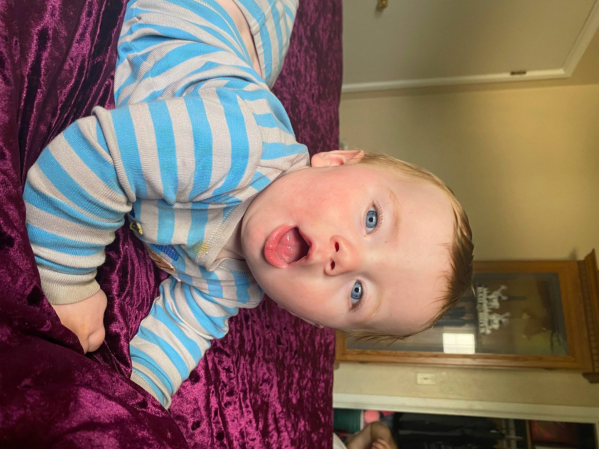 Tommy joined the competition — help win amazing prizes! baby, baby_products, baby_toddler_clothing, cheek, child, comfort, fun, happy, lip, magenta, neck, nose, pattern, person, room, sitting, skin, sleeve, smile, surprise
