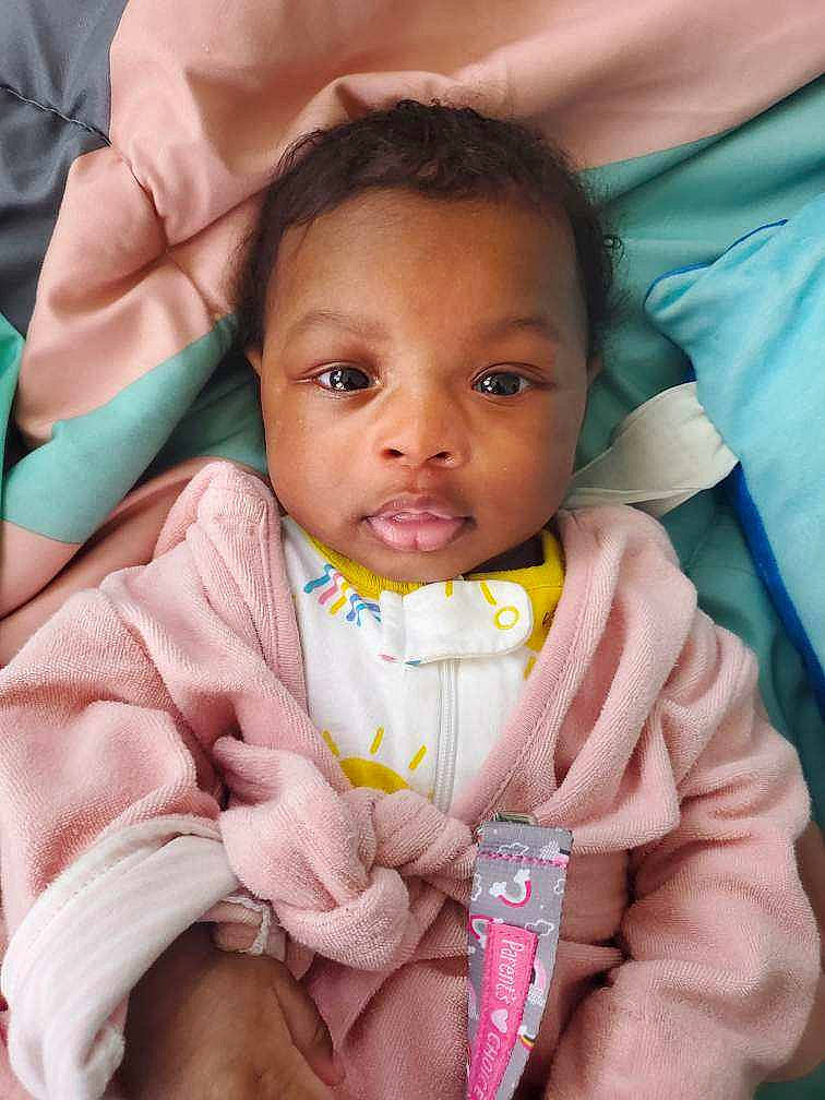 Caydence joined the competition — help win amazing prizes! baby, baby_toddler_clothing, cheek, child, comfort, eyebrow, facial_expression, hairstyle, happy, iris, lip, nose, organ, outerwear, person, pink, product, skin, sleeve, textile