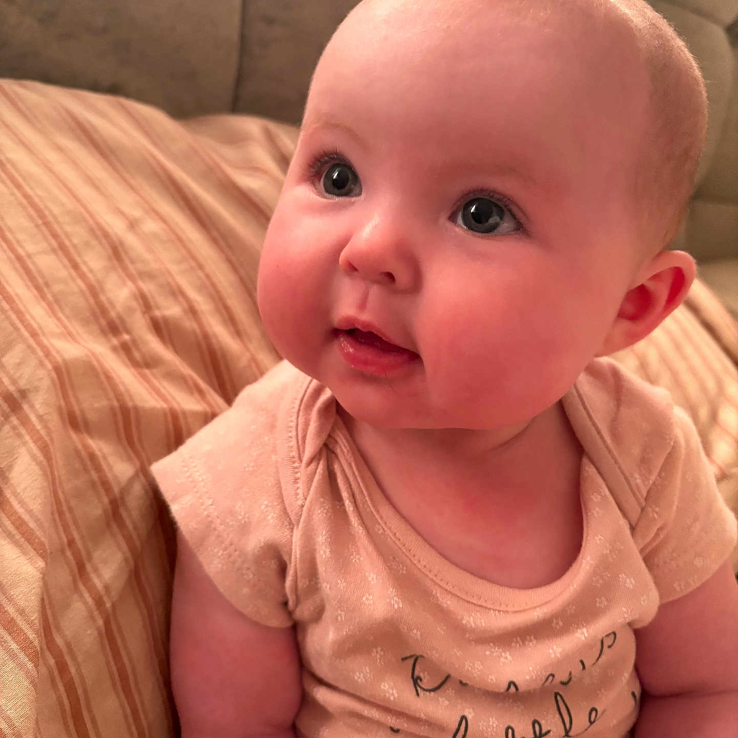 Cecilia joined the competition — help win amazing prizes! baby, babylaughing, bodypart, couch, crawling, face, finger, frown, furniture, hand, happy, head, newborn, person, photography, portrait, sad, sitting, smile