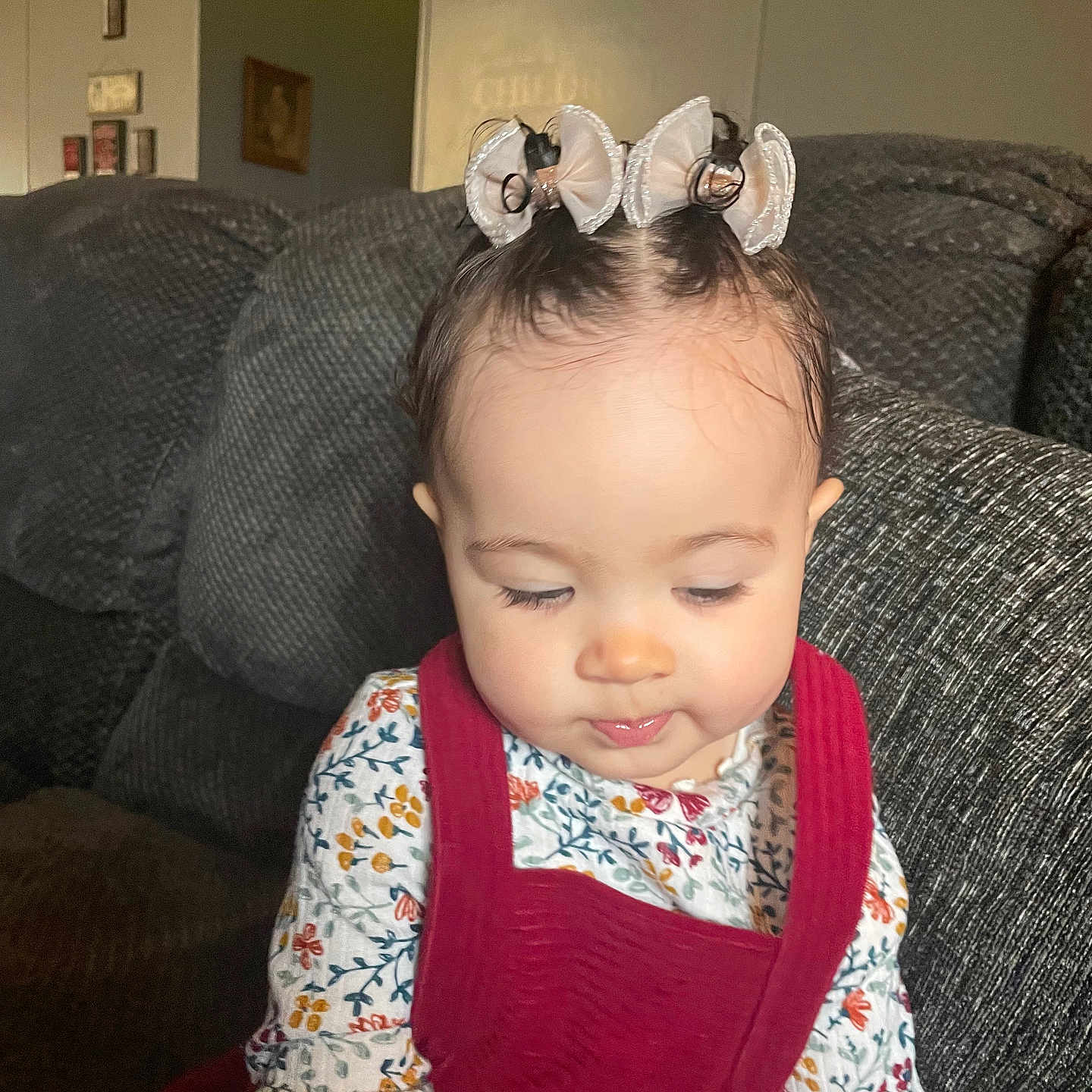 Namyiah is registered to the contest to win money with this photo: accessories, architecture, baby, building, clothing, couch, cushion, dress, face, furniture, hair, head, homedecor, indoors, livingroom, person, photography, portrait, room, sitting