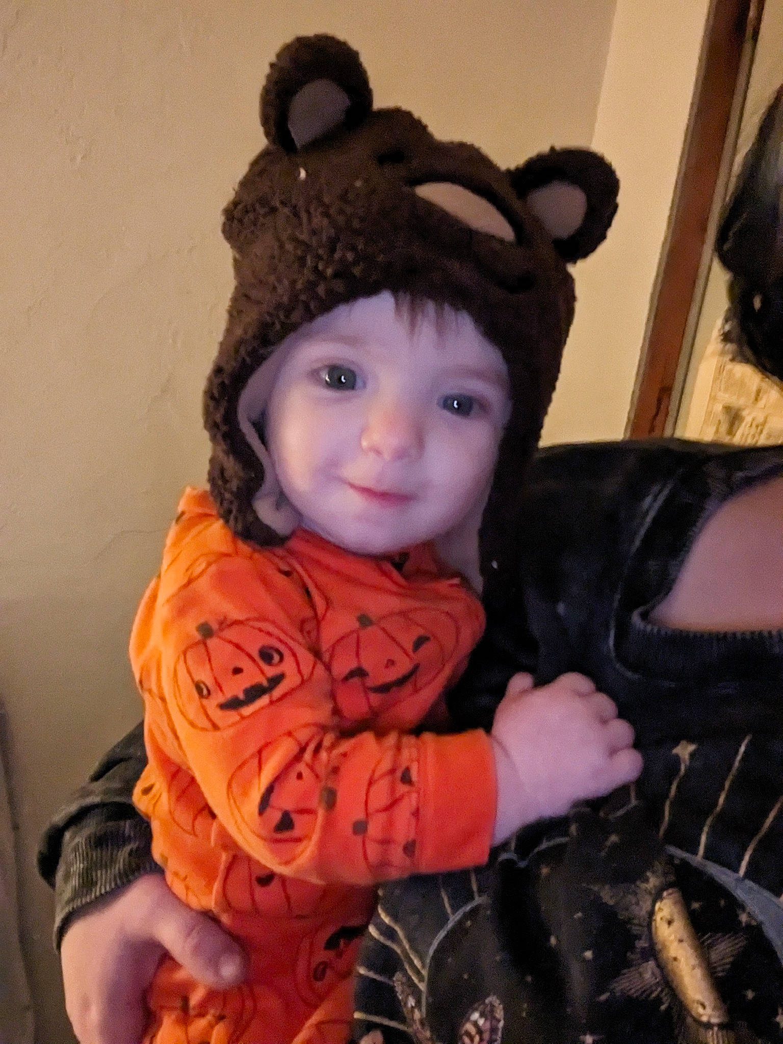 Wyatt joined the competition — help win amazing prizes! baby, baby_toddler_clothing, beanie, cap, cheek, child, costume, costume_hat, eye, fashion_accessory, fun, fur, hair_accessory, headpiece, headwear, helmet, knit_cap, person, personal_protective_equipment, toddler