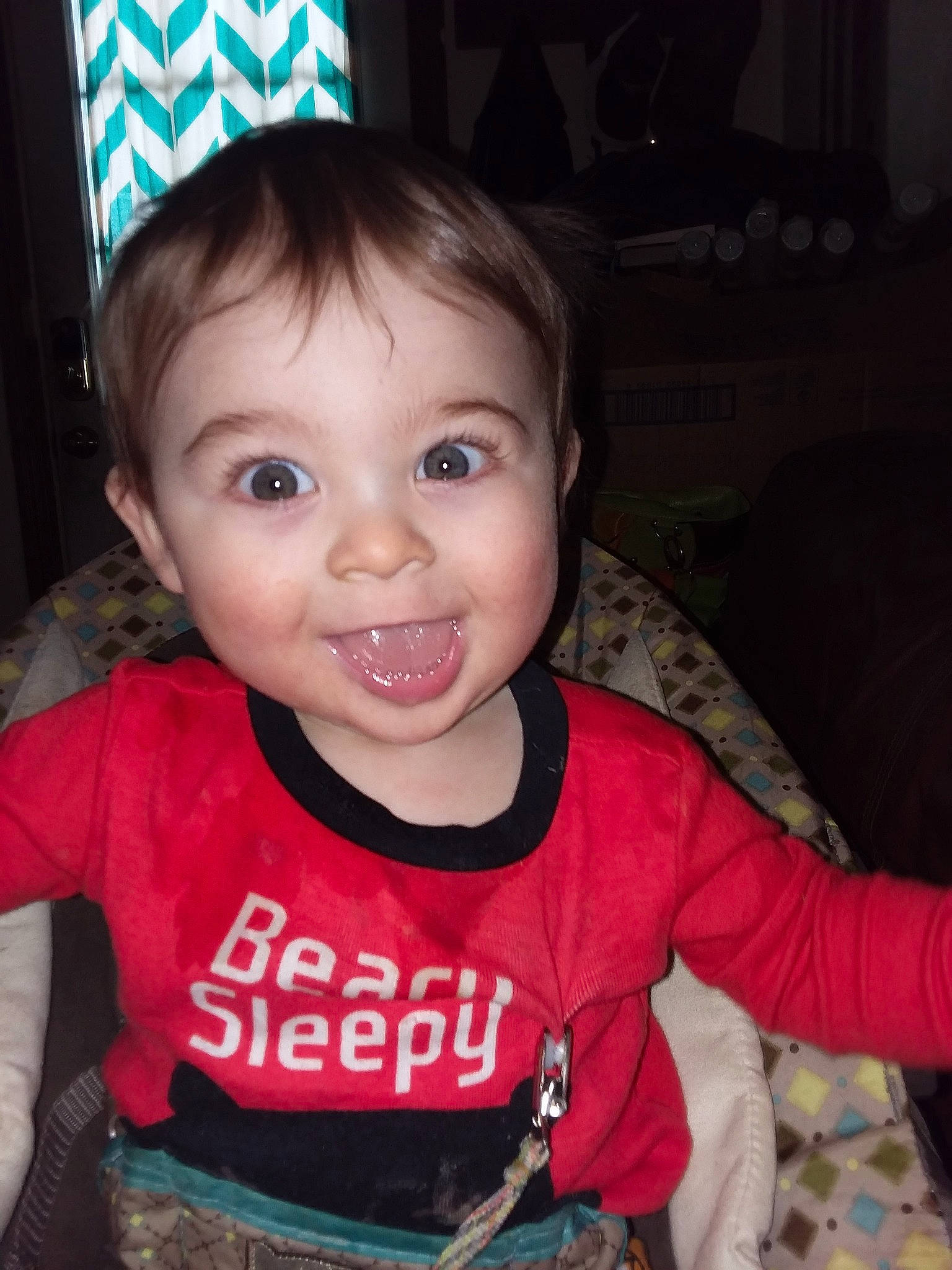 Gibson joined the competition — help win amazing prizes! baby, cheek, child, chin, cool, eye, face, facial_expression, forehead, fun, head, iris, laugh, lip, organ, person, skin, smile, t_shirt, toddler