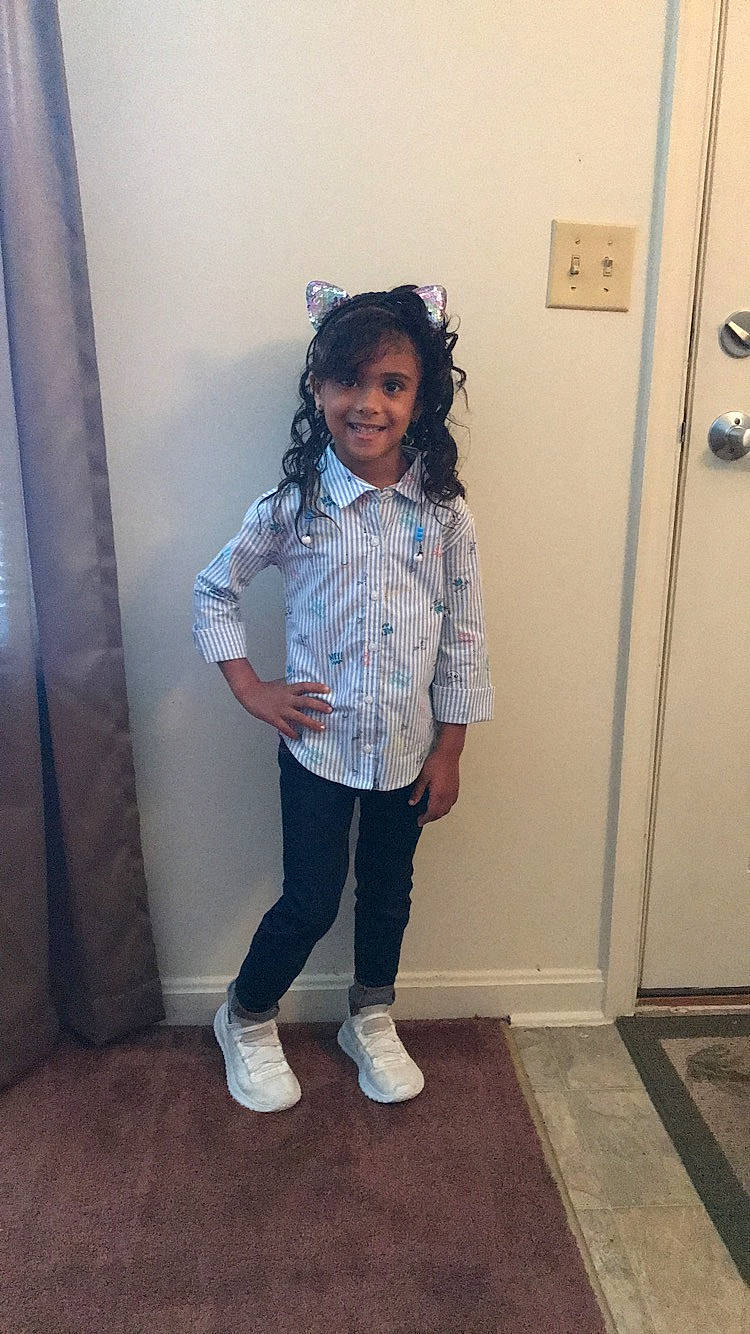 Kaileigh is registered to the contest to win money with this photo: black_hair, child, footwear, jeans, joy, outerwear, person, shoe, shoulder, standing