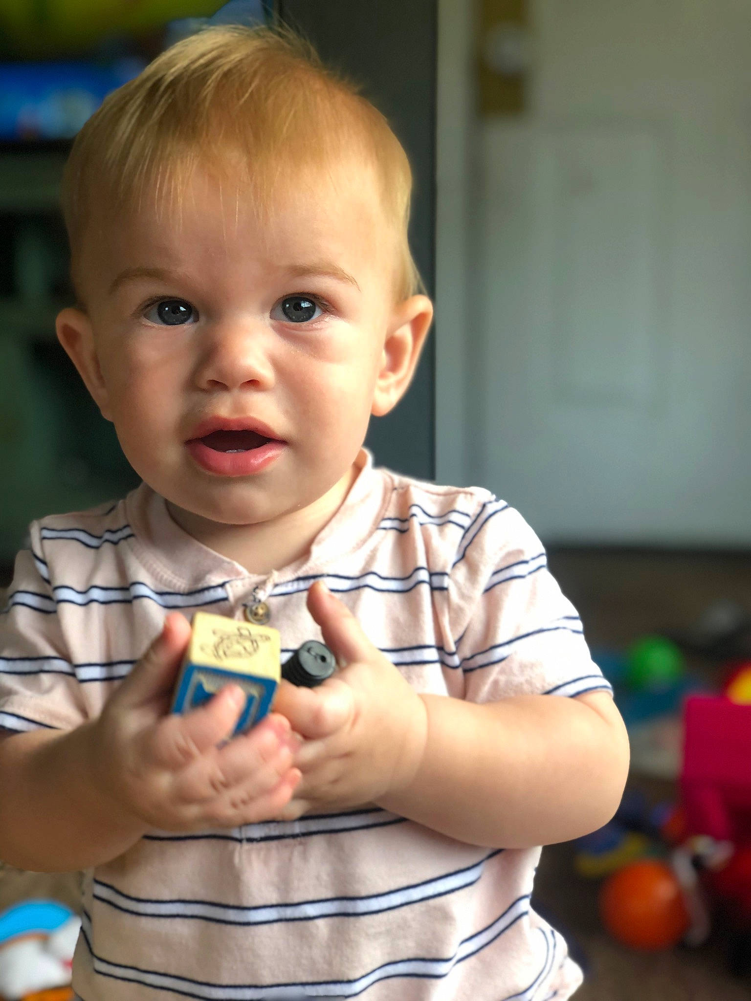 Blade joined the competition — help win amazing prizes! arm, child, dessert, event, eyewear, facial_expression, finger, fun, hand, human, mobile_phone, party, pattern, person, plaid, play, sitting, t_shirt, toddler, toy