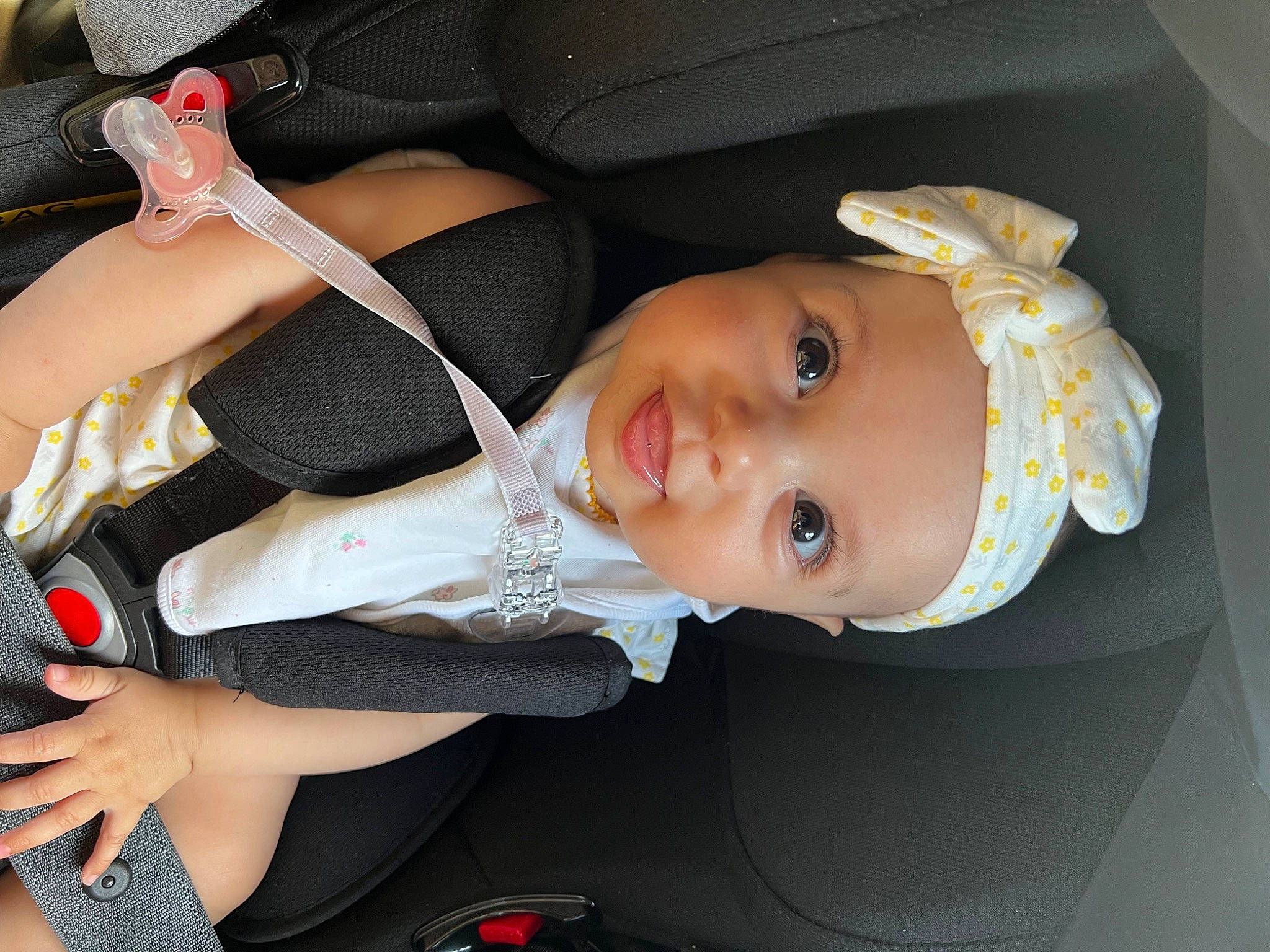 Indie joined the competition — help win amazing prizes! auto_part, baby, baby_carriage, baby_products, baby_toddler_clothing, car_seat, cheek, child, clothing, eyebrow, finger, hat, headwear, lip, mouth, nose, person, product, skin, smile