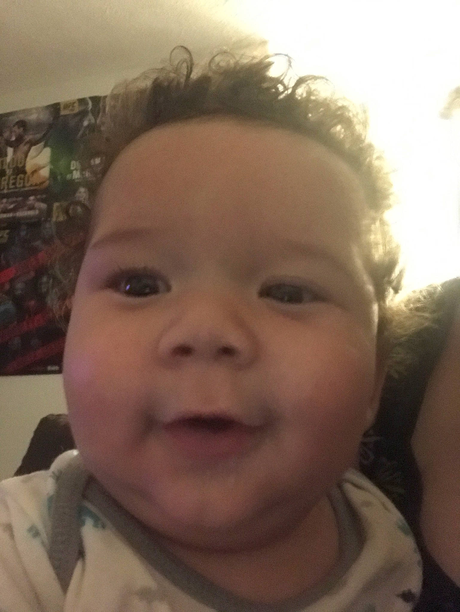 Ashton is registered to the contest to win money with this photo: baby, beauty, cheek, child, chin, eye, eyebrow, face, facial_expression, forehead, hair, head, lip, mouth, nose, organ, person, selfie, skin, smile