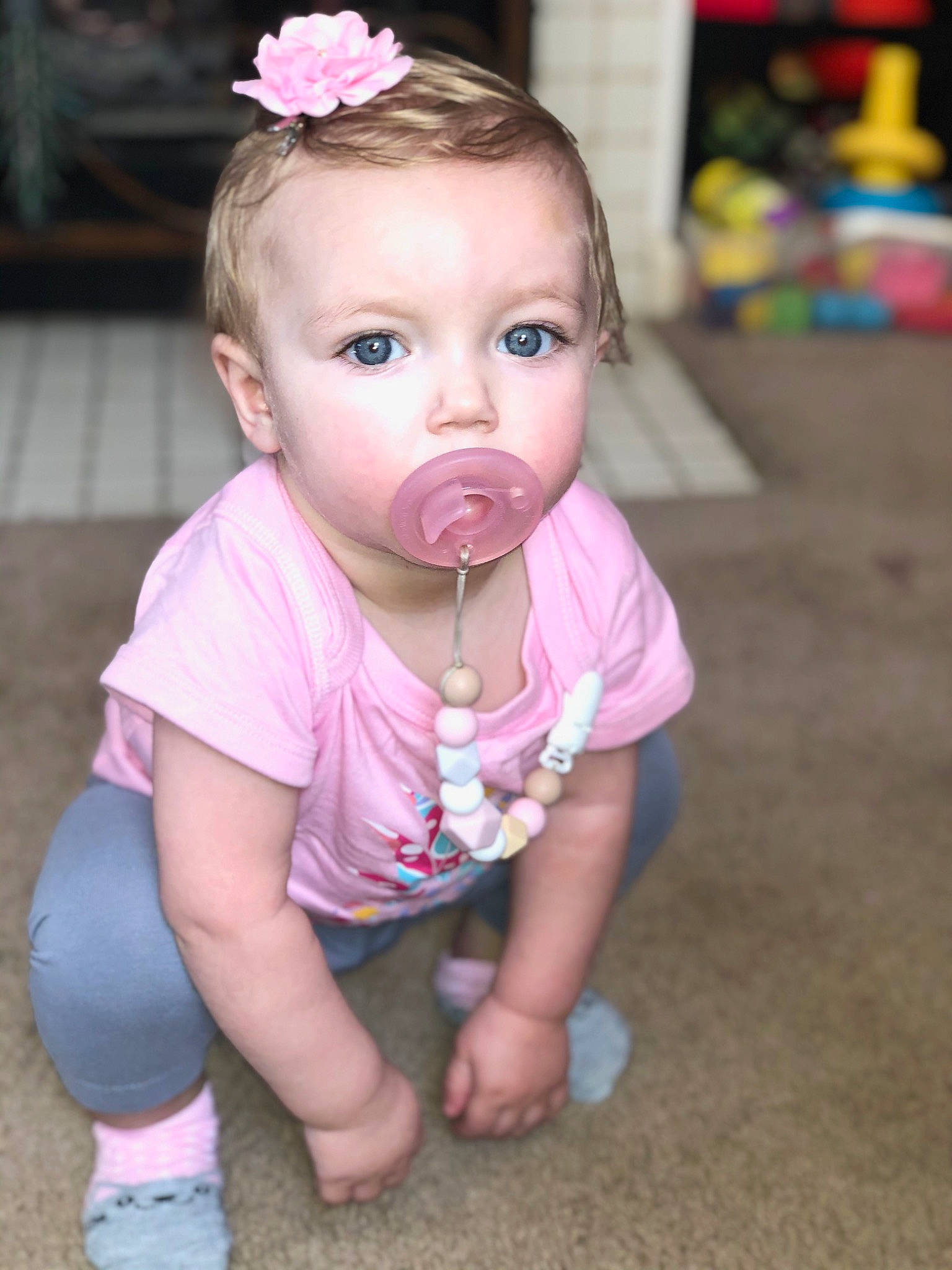 Laelynn is registered to the contest to win money with this photo: baby, baby_toddler_clothing, beauty, cheek, child, eye, face, fashion_accessory, flower, fun, hair_accessory, head, iris, lip, person, pink, skin, smile, toddler, vacation