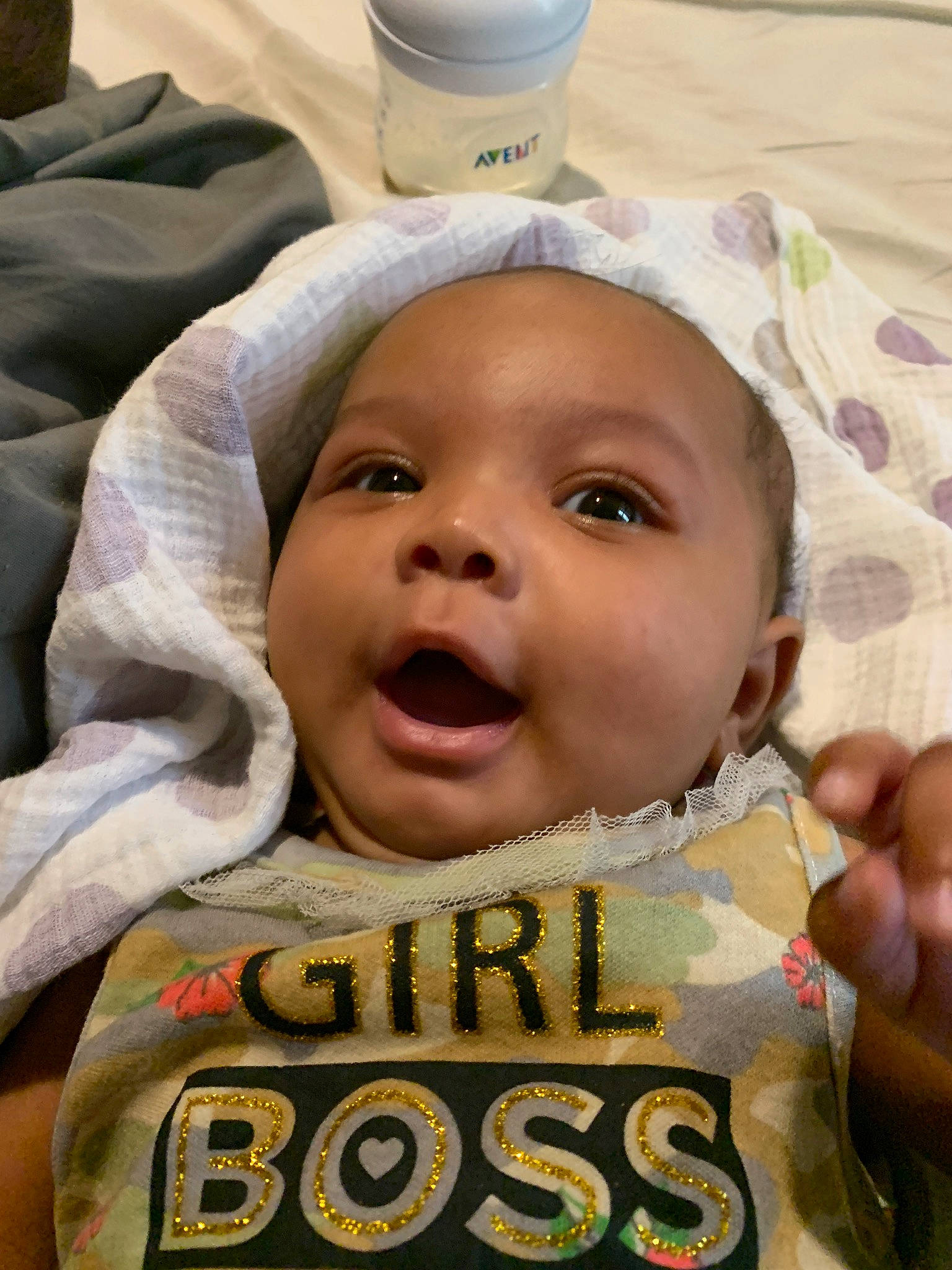 Ella joined the competition — help win amazing prizes! baby, baby_making_funny_faces, baby_products, baby_toddler_clothing, cheek, child, headwear, humour, iris, lid, linens, lip, mouth, nose, person, plastic, skin, toddler, tongue