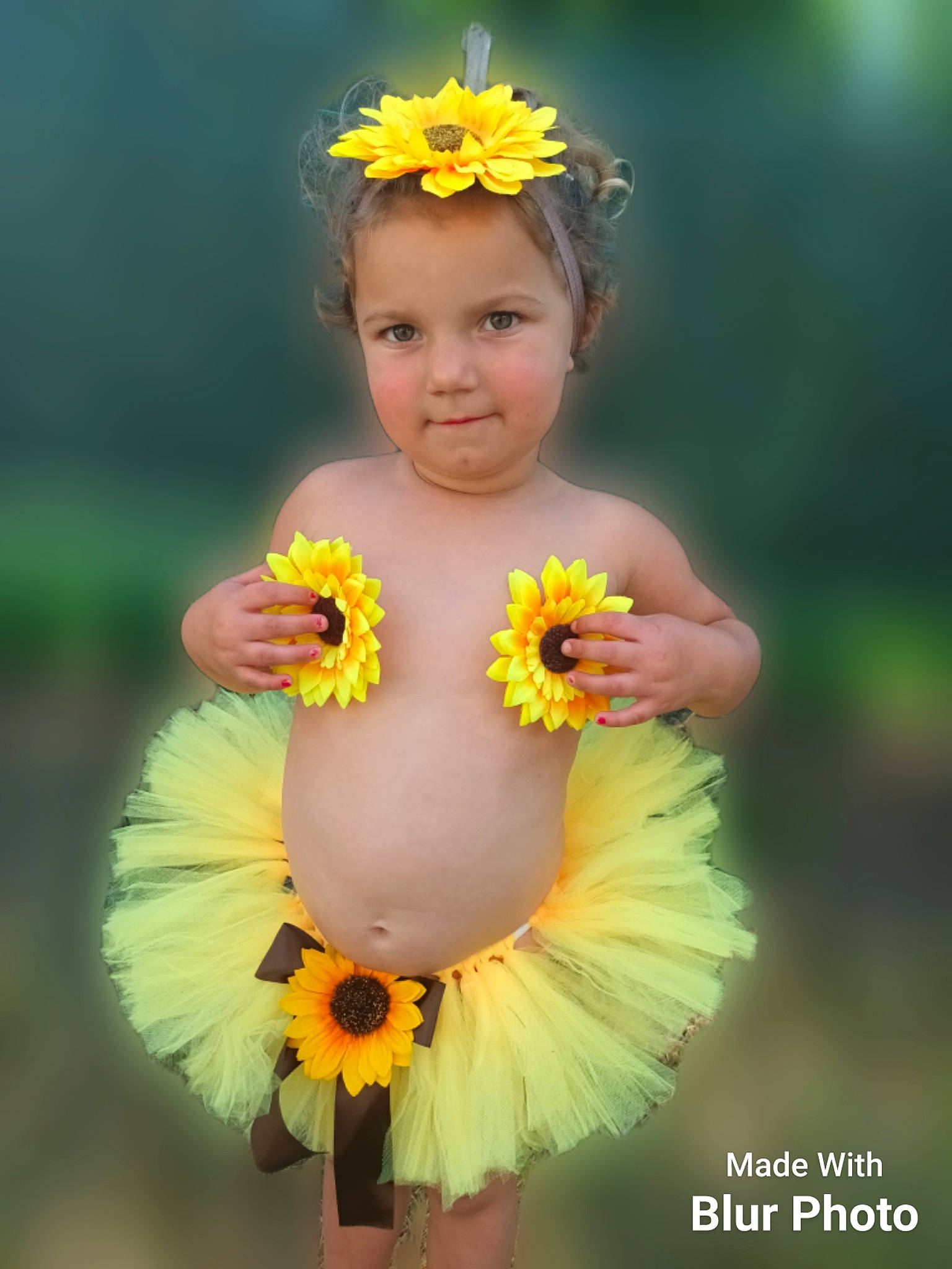 Swaïzy participe au concours pour gagner de l'argent avec cette photo : baby, baby_toddler_clothing, eye, face, flash_photography, flower, flowering_plant, grass, hair, happy, head, headgear, headwear, human_body, iris, lei, people_in_nature, person, petal, plant