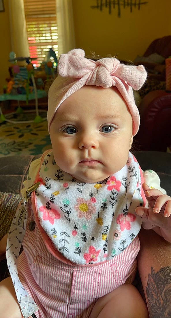 Addalynn joined the competition — help win amazing prizes! baby, baby_toddler_clothing, cheek, child, chin, eye, eyelash, face, forehead, happy, head, headgear, iris, lip, mouth, nose, person, pink, skin, sleeve
