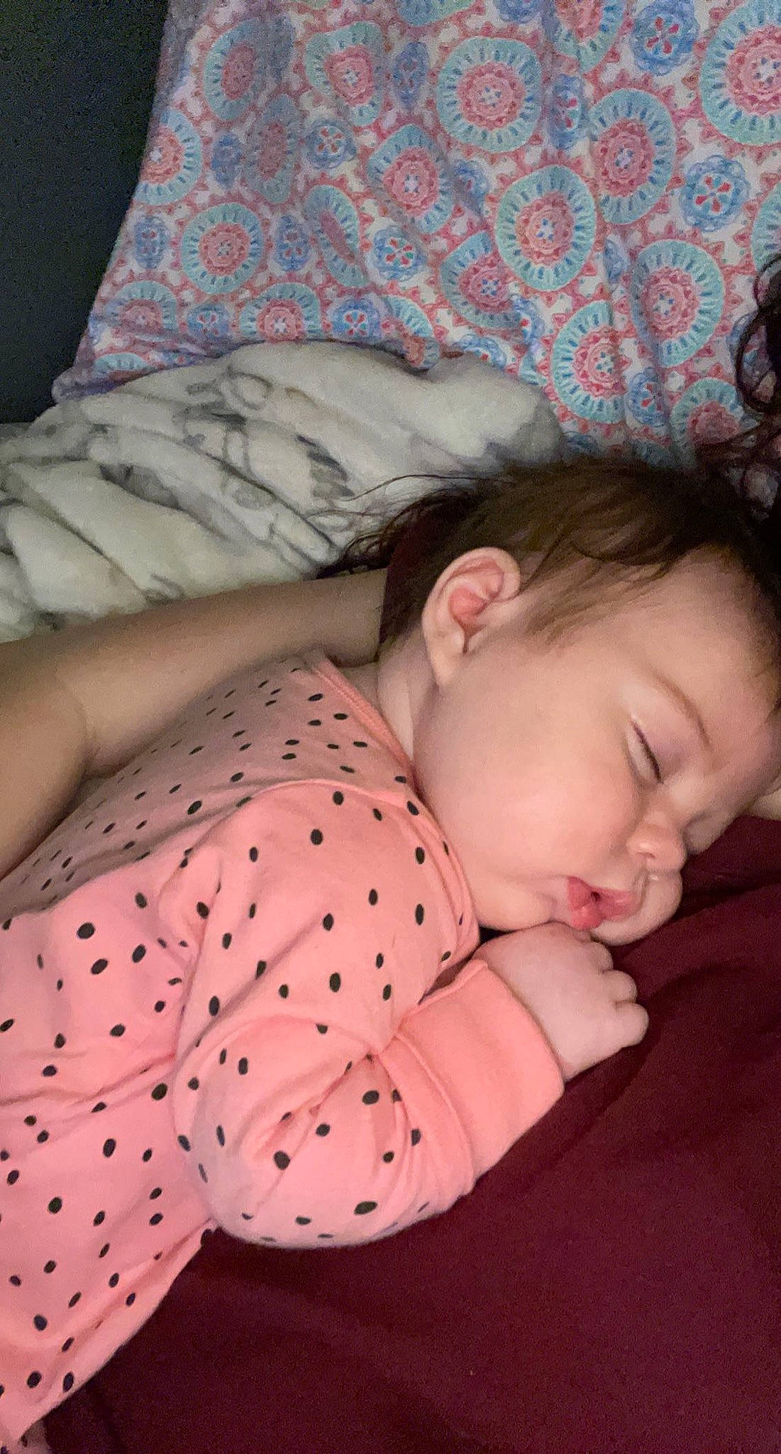 Addalynn joined the competition — help win amazing prizes! baby, baby_toddler_clothing, carmine, cheek, child, comfort, finger, flesh, human_leg, linens, lip, mammal, pattern, person, pink, sitting, skin, sleeve, textile, toddler