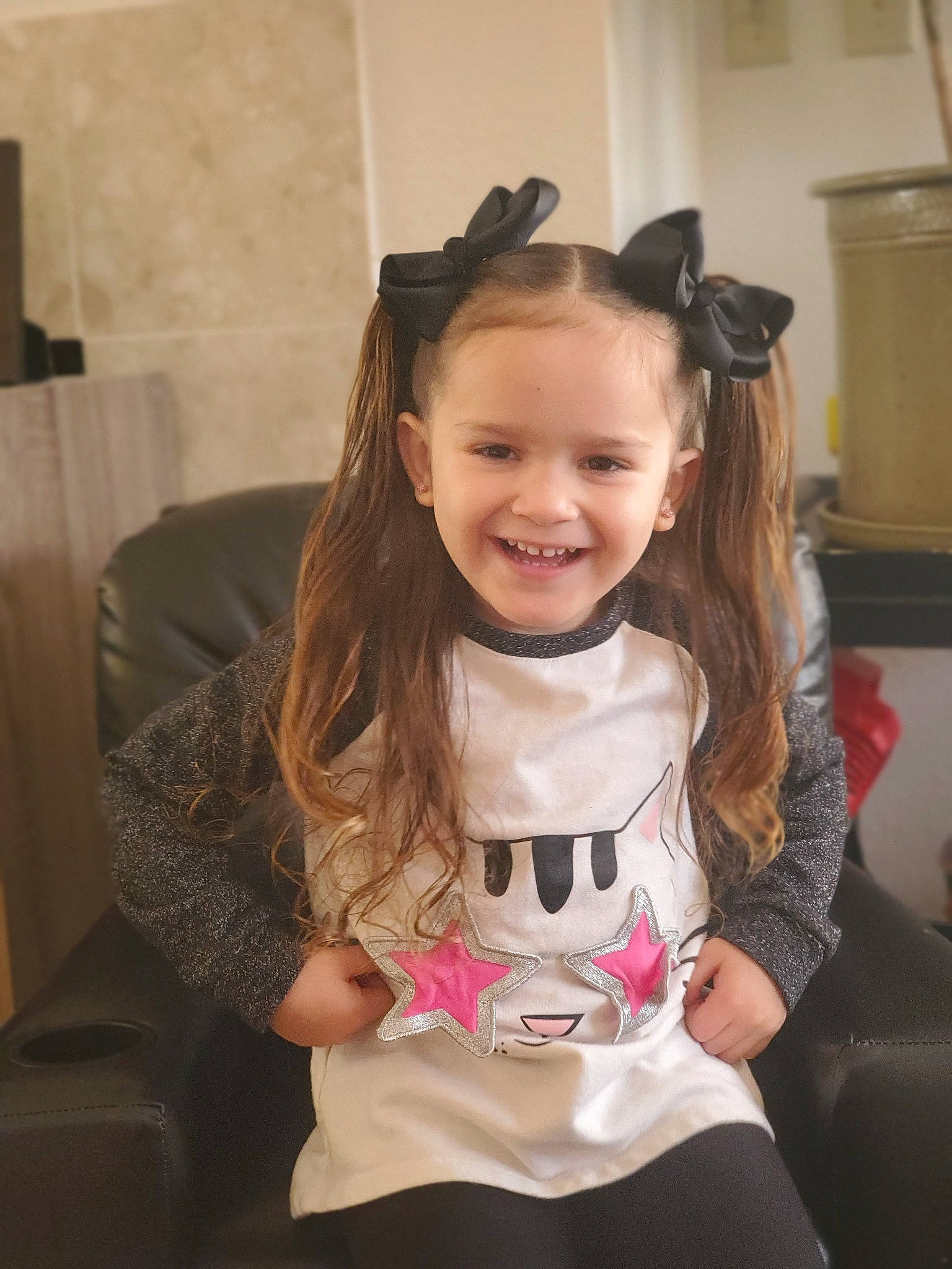 Luella is registered to the contest to win money with this photo: child, costume, ear, face, fashion_accessory, hair_accessory, head, joy, neck, organ, person, pink, skin, smile, toddler, tooth