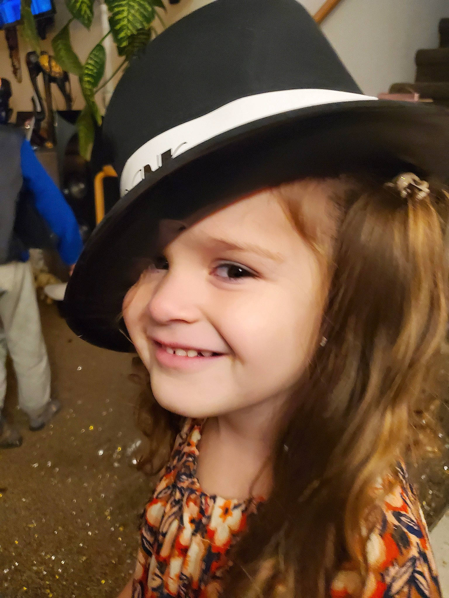 Luella is registered to the contest to win money with this photo: black_hair, child, child_model, clothing, cool, fashion_accessory, fedora, fun, hair, hat, headgear, joy, person, smile, sun_hat, toddler