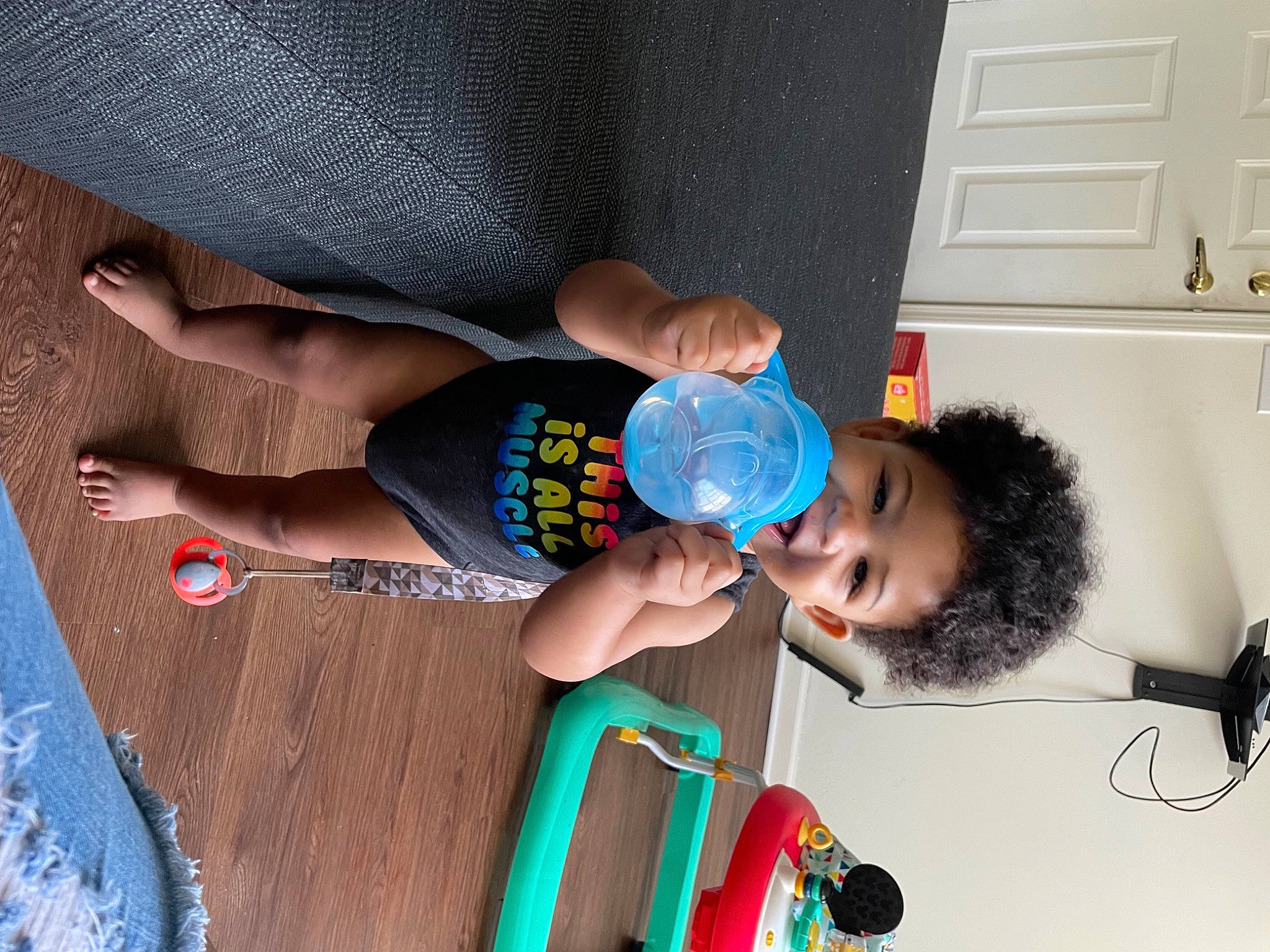 Kristian joined the competition — help win amazing prizes! baby, baby_products, baby_toddler_clothing, child, electric_blue, foot, fun, happy, human_leg, knee, leisure, nail, person, play, room, t_shirt, thigh, toddler, toy, water