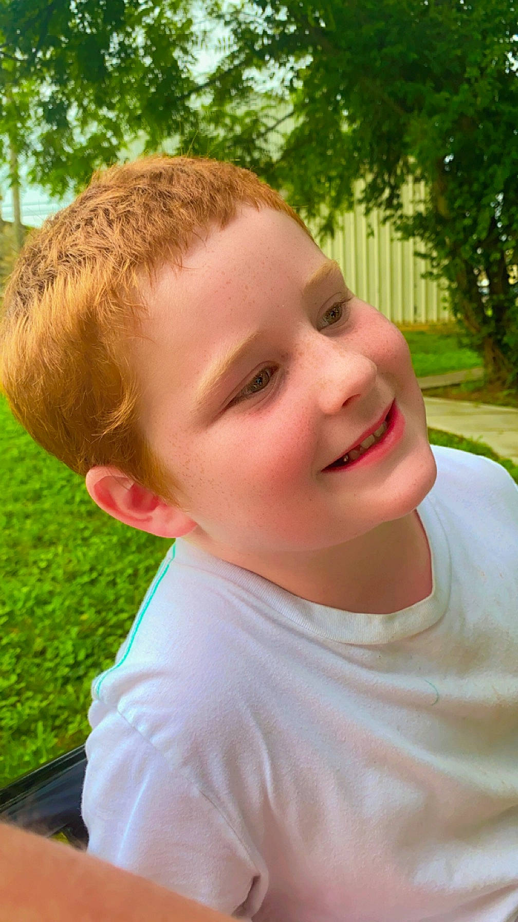 Deklan joined the competition — help win amazing prizes! cheek, chin, eye, eyebrow, eyelash, forehead, grass, happy, jaw, joy, leisure, lip, mouth, neck, nose, person, plant, smile, t_shirt, tooth