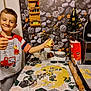 Robert participe au concours pour gagner de l'argent avec cette photo : child, boy, smiling, thumbs_up, cookie, cookie_dough, cookie_cutter, baking, kitchen, table, rolling_pin, oven, christmas_tree, holiday, wallpaper, plates, cups, flour, appliance, homedecor