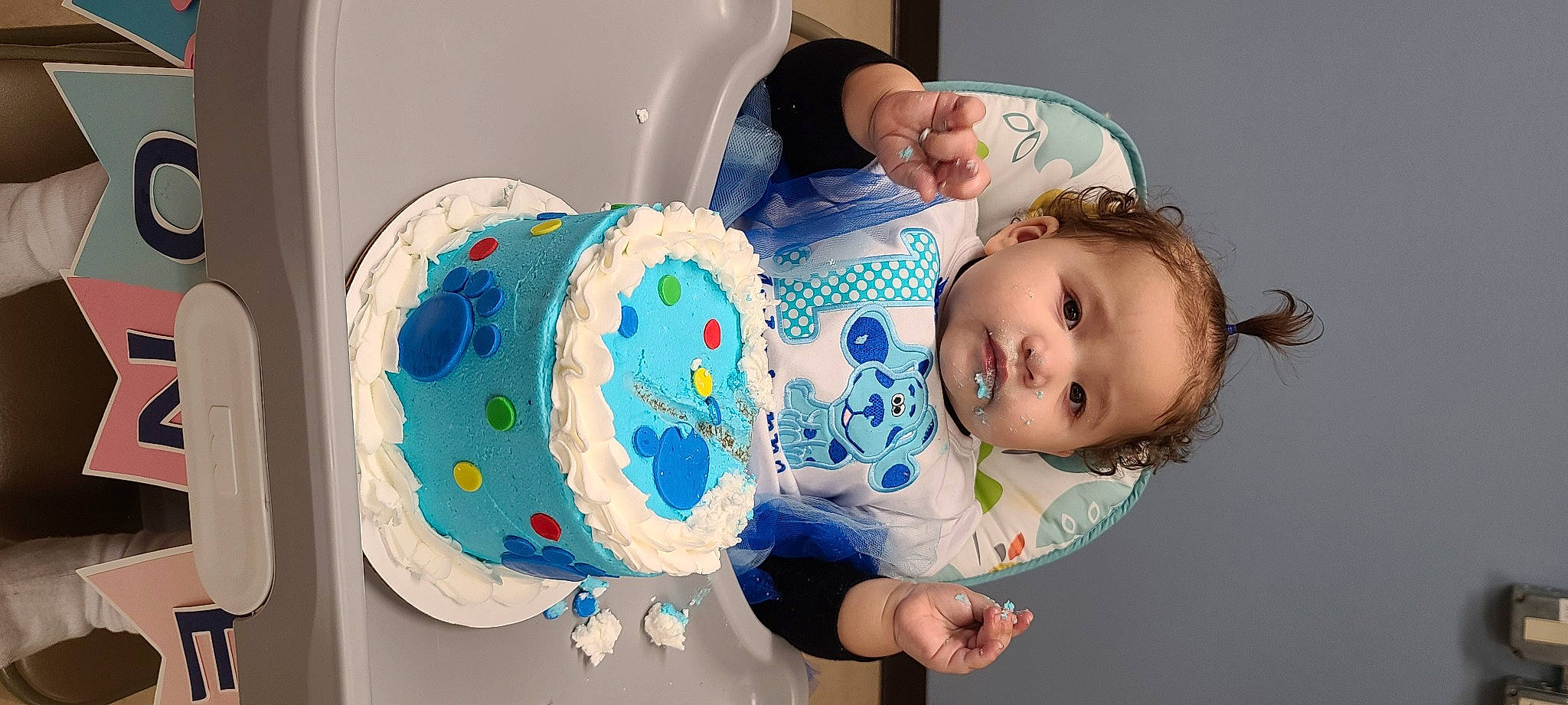 Aubrianna is registered to the contest to win money with this photo: baby, baby_products, baby_toddler_clothing, baby_toys, chair, cheek, child, event, face, fun, happy, party_supply, person, plastic, plastic_bottle, product, room, skin, toddler