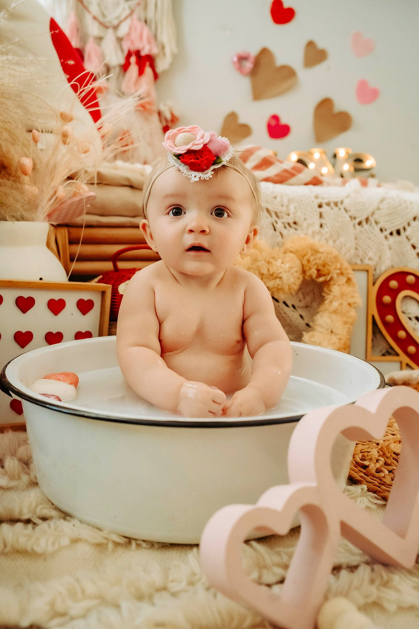 Blakelyn joined the competition — help win amazing prizes! baby, baby_bathing, baby_products, baby_toddler_clothing, bathing, carmine, ceramic, cheek, child, drinkware, event, happy, linens, person, room, serveware, sitting, surprise, sweetness, textile