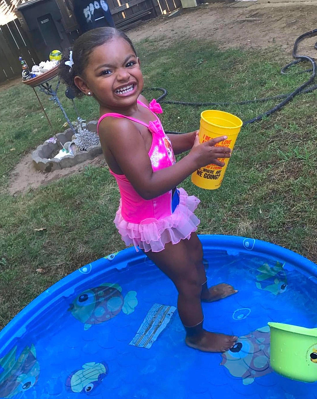 Samiyah is registered to the contest to win money with this photo: bucket, child, fun, joy, leisure, person, play, smile, summer, toddler, vacation, water