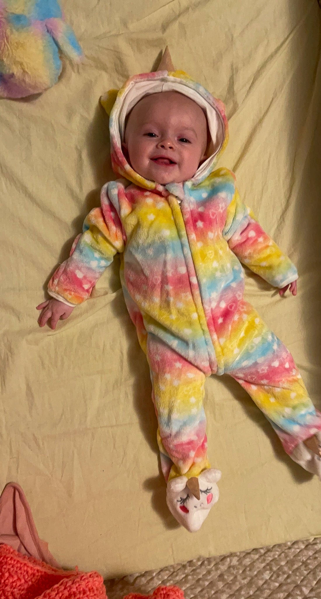 Kensley is registered to the contest to win money with this photo: baby, baby_products, baby_toddler_clothing, child, collar, comfort, face, fun, happy, head, joy, linens, magenta, nightwear, pattern, person, pink, room, sleeve, smile