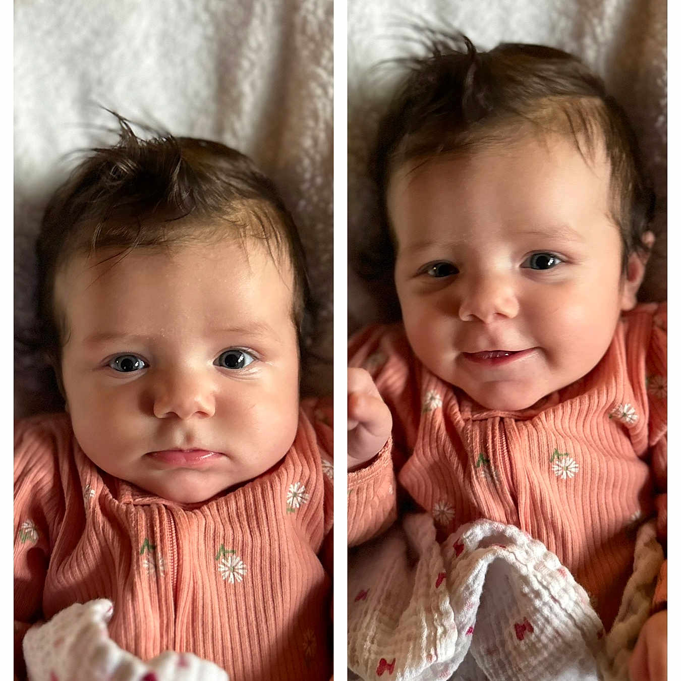 Madilyn is registered to the contest to win money with this photo: art, baby, bodypart, clothing, collage, couch, face, finger, furniture, hand, head, homedecor, knitwear, linen, mouth, newborn, person, photography, portrait, sweater