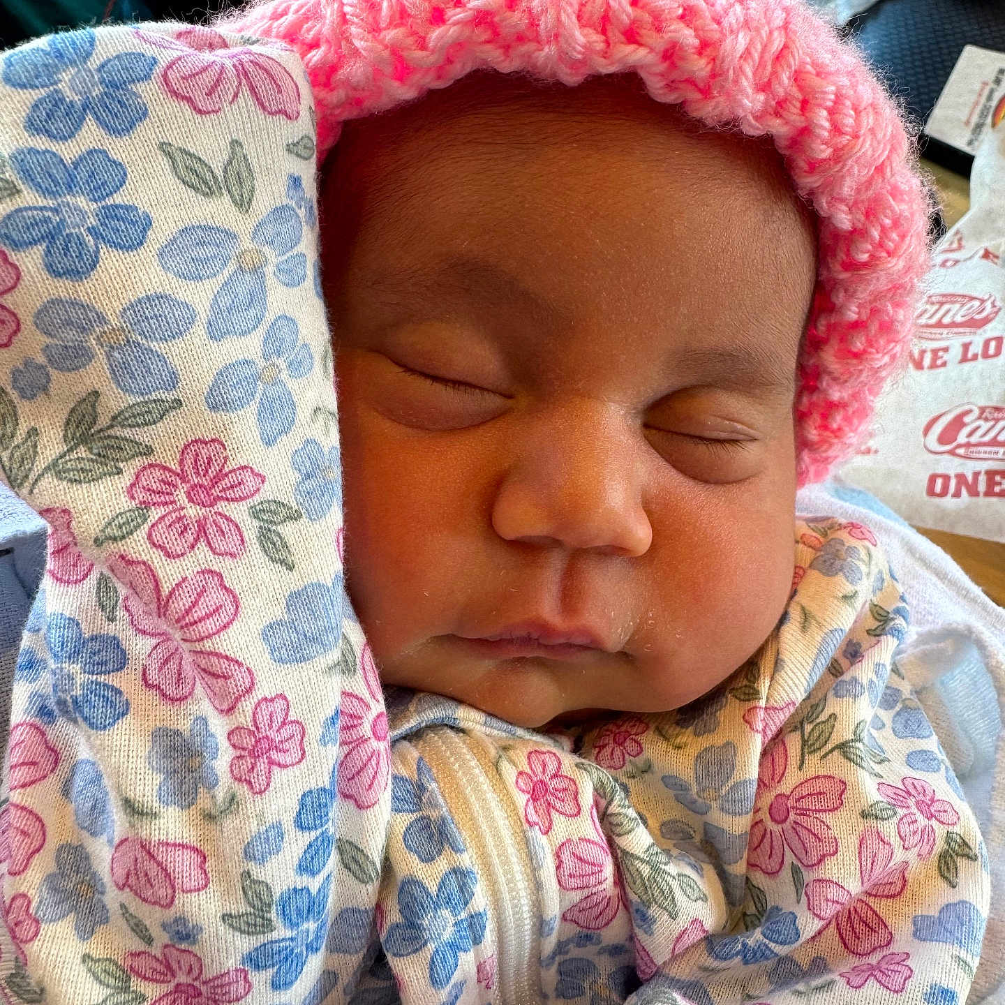 Keanani joined the competition — help win amazing prizes! baby, blanket, bonnet, cap, clothing, coat, cushion, face, glove, hat, head, homedecor, hood, jacket, newborn, person, photography, portrait, quilt, sleeping