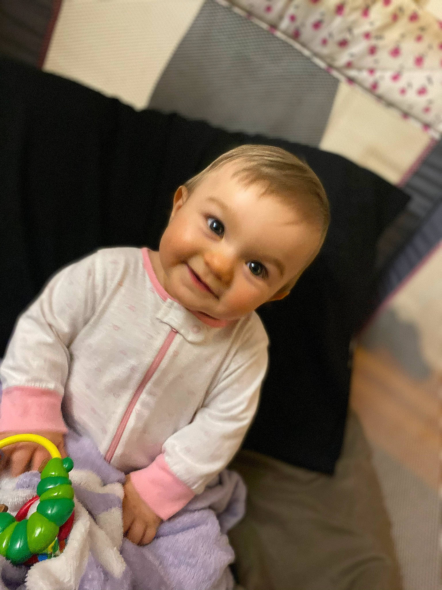 Devyn joined the competition — help win amazing prizes! baby, baby_products, cheek, child, eye, iris, joy, person, play, sitting, skin, smile, toddler