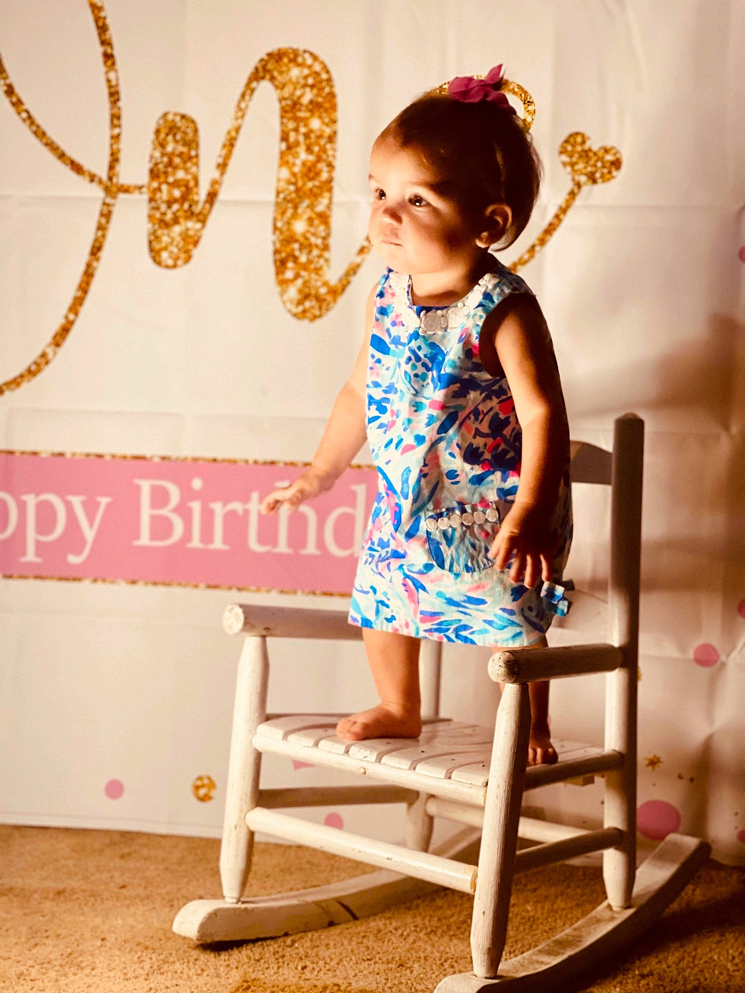 Halston is registered to the contest to win money with this photo: baby_toddler_clothing, child, clothing, day_dress, design, electric_blue, fashion_design, flash_photography, fun, happy, human_leg, joint, magenta, neck, pattern, person, pink, shoulder, sleeve, textile