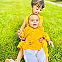 baby, child, children, cute, daylight, family, feet, grass, grass_field, happy, love, nature, outdoor, playful, portrait, sitting, smiling, summer, toddler, yellow_clothing