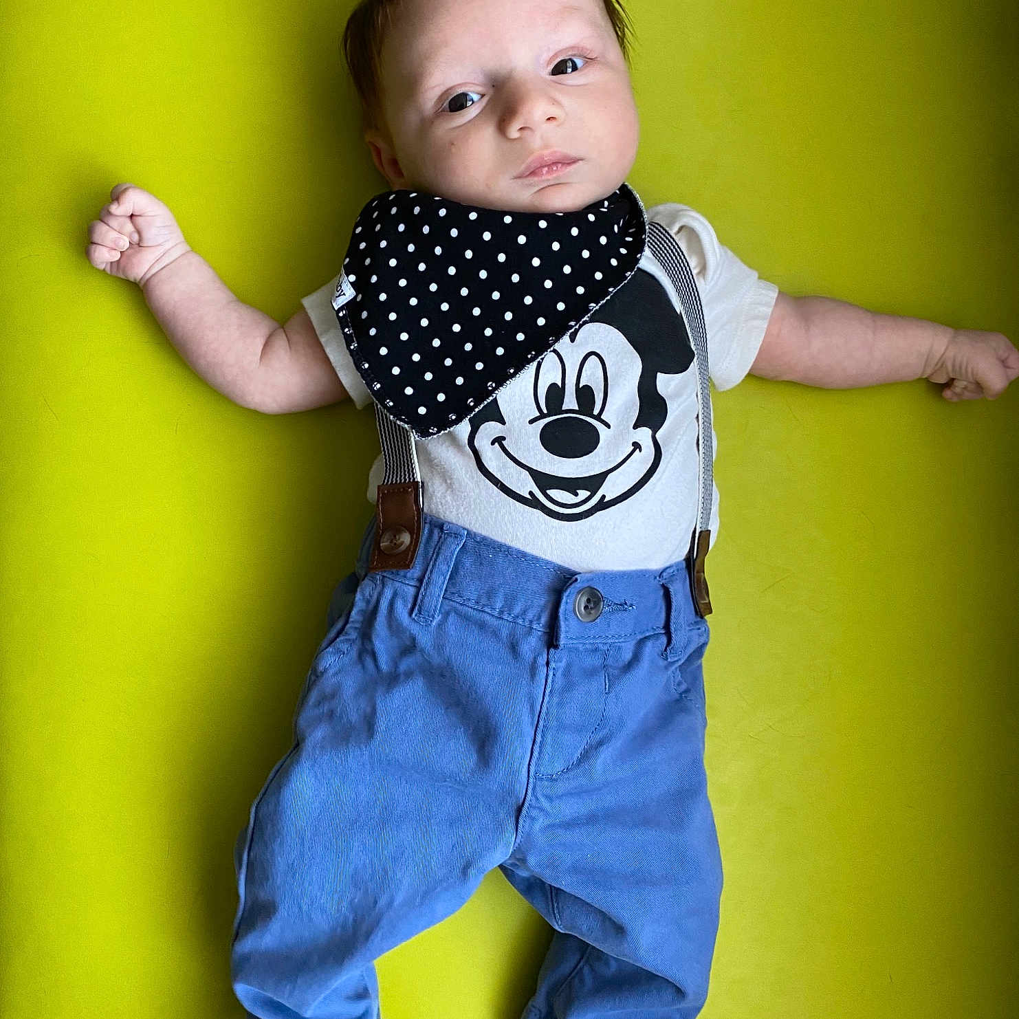 Aidan joined the competition — help win amazing prizes! baby, baby_toddler_clothing, blue, child, child_model, denim, happy, jeans, photo_shoot, photography, sleeve, smile, standing, t_shirt, toddler, trousers, yellow