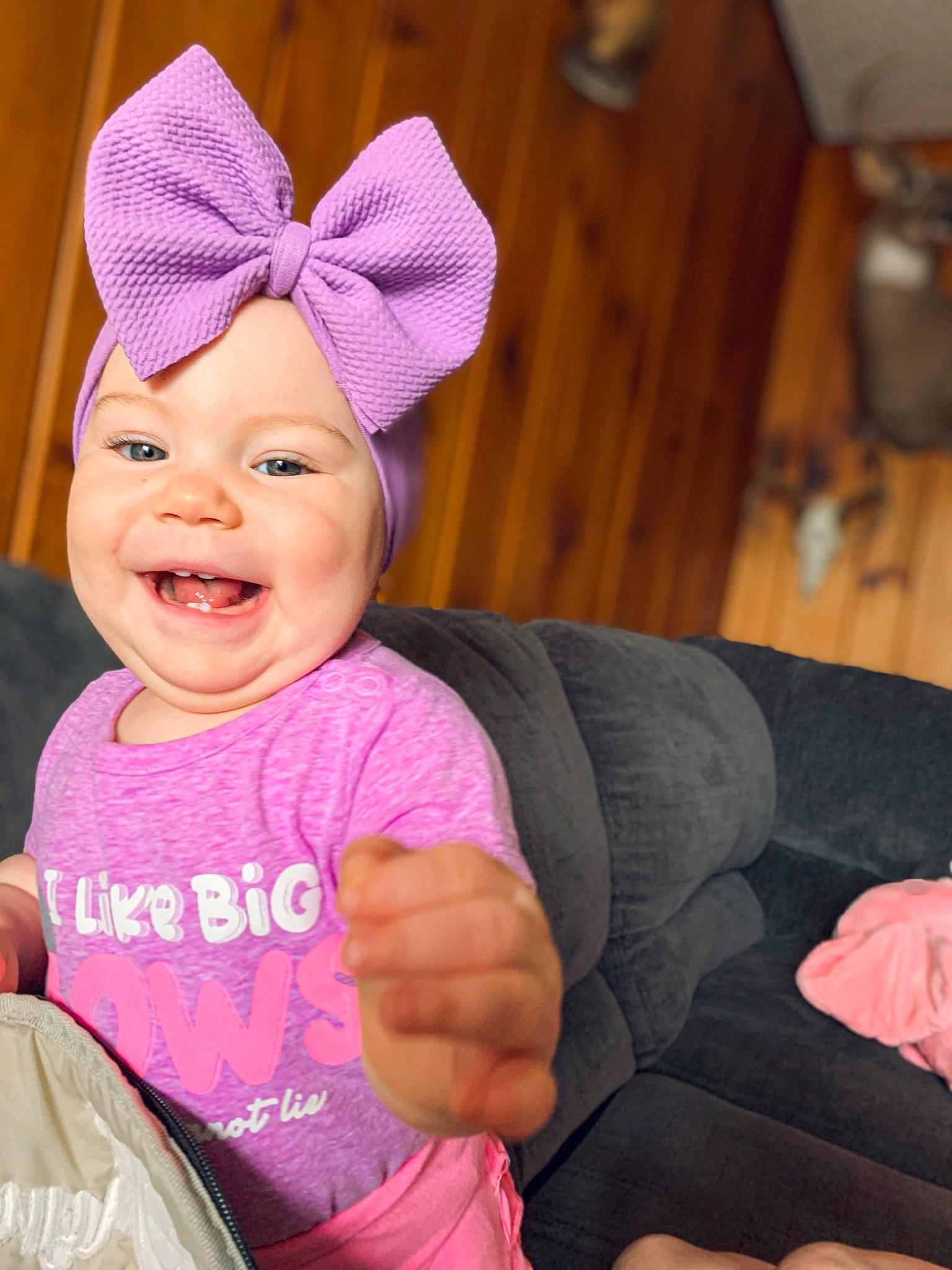 Kynnedi joined the competition — help win amazing prizes! baby, baby_toddler_clothing, bonnet, child, costume_accessory, ear, hair_accessory, happy, headgear, headwear, joy, person, pink, purple, smile, toddler, violet