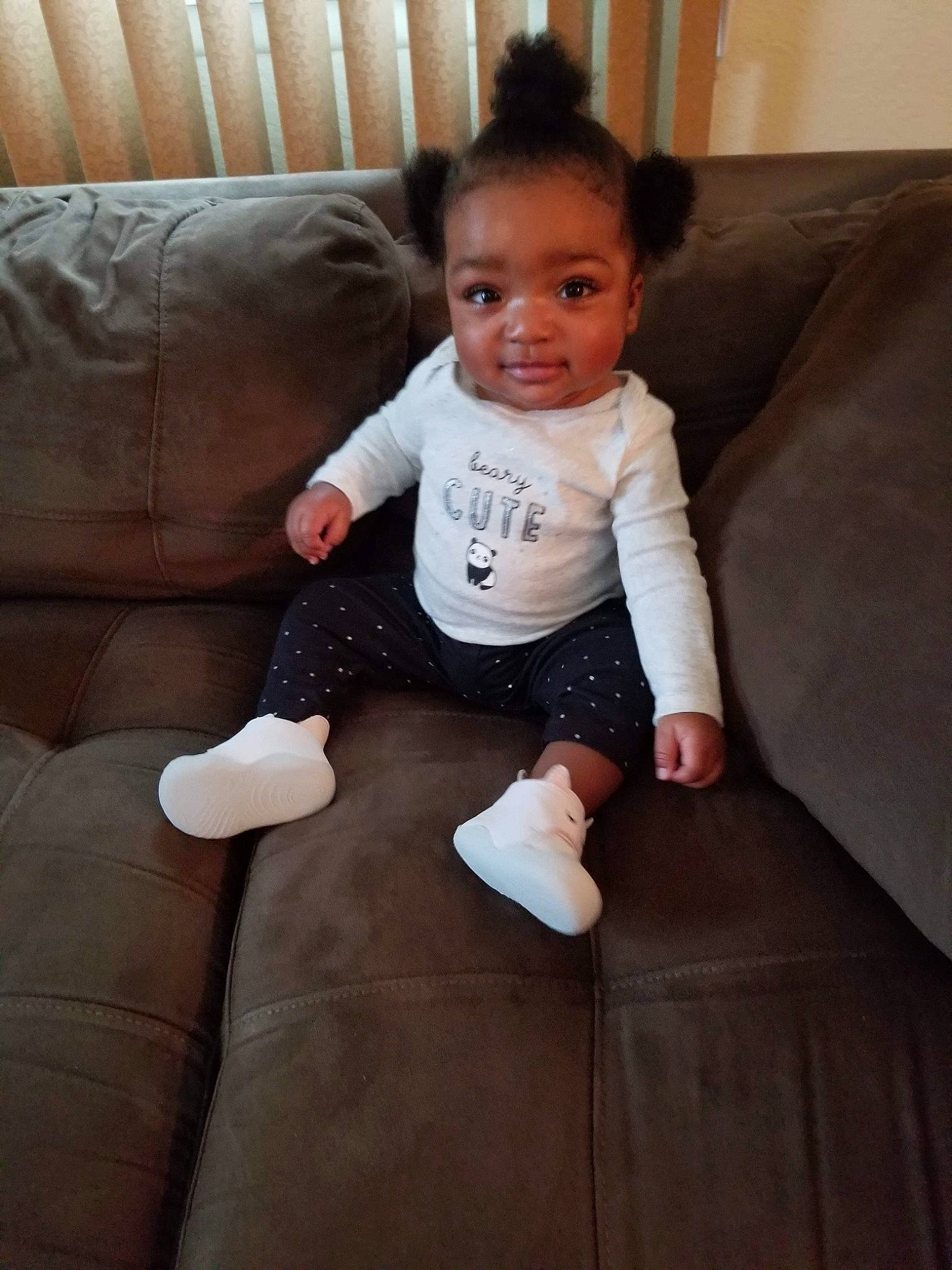 Kaydance joined the competition — help win amazing prizes! baby, cheek, child, flooring, furniture, leg, person, play, sitting, skin, smile, toddler