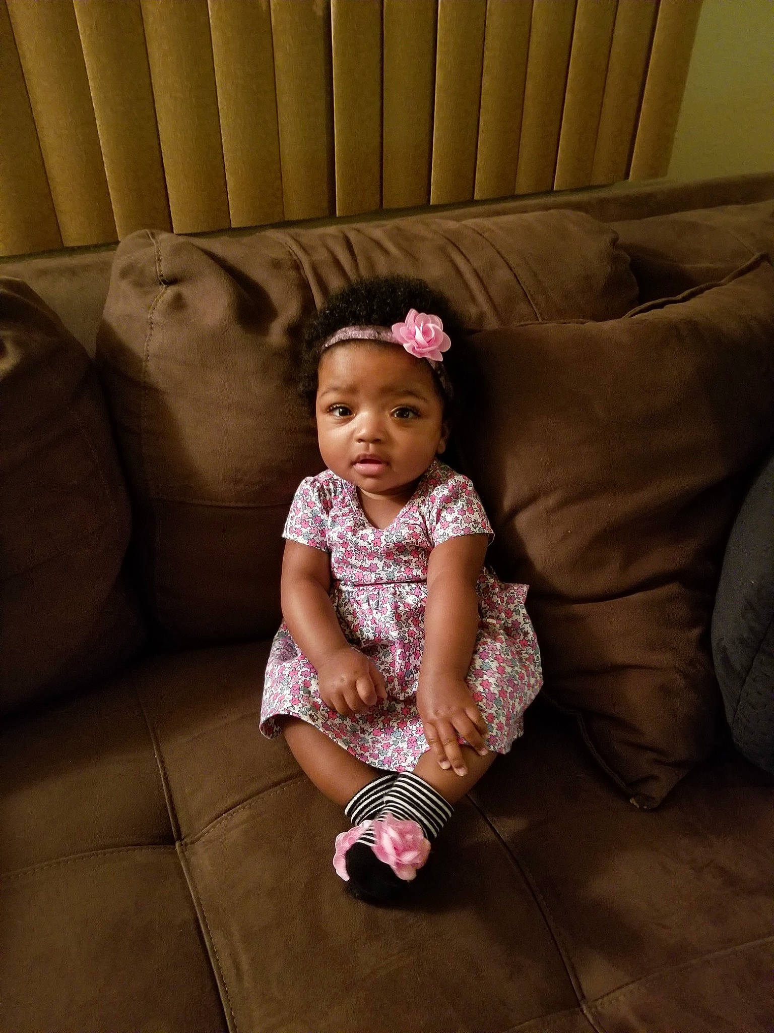 Kaydance is registered to the contest to win money with this photo: baby, cheek, child, floor, fun, leg, person, photography, pink, sitting, skin, smile, toddler, vacation