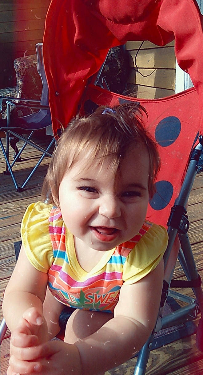 Layla joined the competition — help win amazing prizes! baby_toddler_clothing, beauty, chair, child, cool, fun, happy, iris, joy, leisure, organ, people, person, photograph, product, red, skin, smile, snapshot, thigh