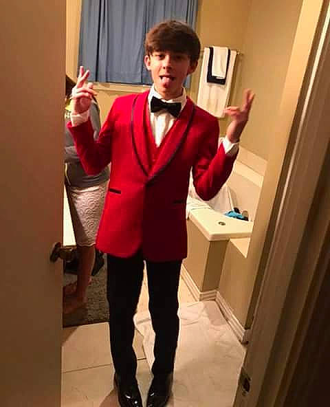 Cayden joined the competition — help win amazing prizes! blazer, clothing, costume, fashion, fashion_accessory, footwear, formal_wear, jacket, muscle, outerwear, person, photography, pink, selfie, shoe, sleeve, suit, tie, top, trousers