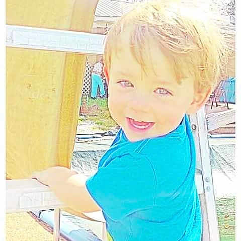 Ryley joined the competition — help win amazing prizes! baby, blond, cheek, child, chin, cool, ear, face, forehead, hair, hairstyle, head, nose, outerwear, play, product, skin, smile, toddler, turquoise