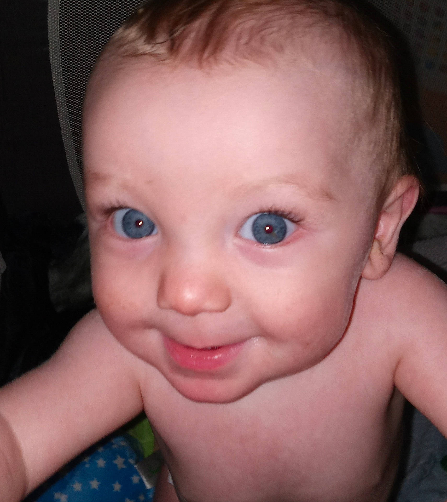 baby, bodypart, clothing, cosmetics, crawling, ear, face, finger, hand, happy, hat, head, laughing, lipstick, mouth, newborn, person, photography, portrait, smile