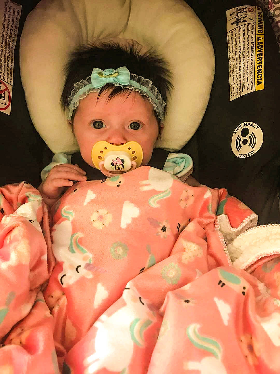 Addalynn joined the competition — help win amazing prizes! baby_products, baby_toddler_clothing, baby_toys, button, headwear, peach, person, pink, plush, toy