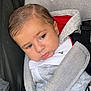 Julian a rejoint le concours — aidez-le/la à gagner de superbes lots ! baby, child, stroller, babycare, face, hair, hoodie, grey, red, black, straps, clothing, cute, infant, portrait, young, seatbelt, person, indoors, toddler