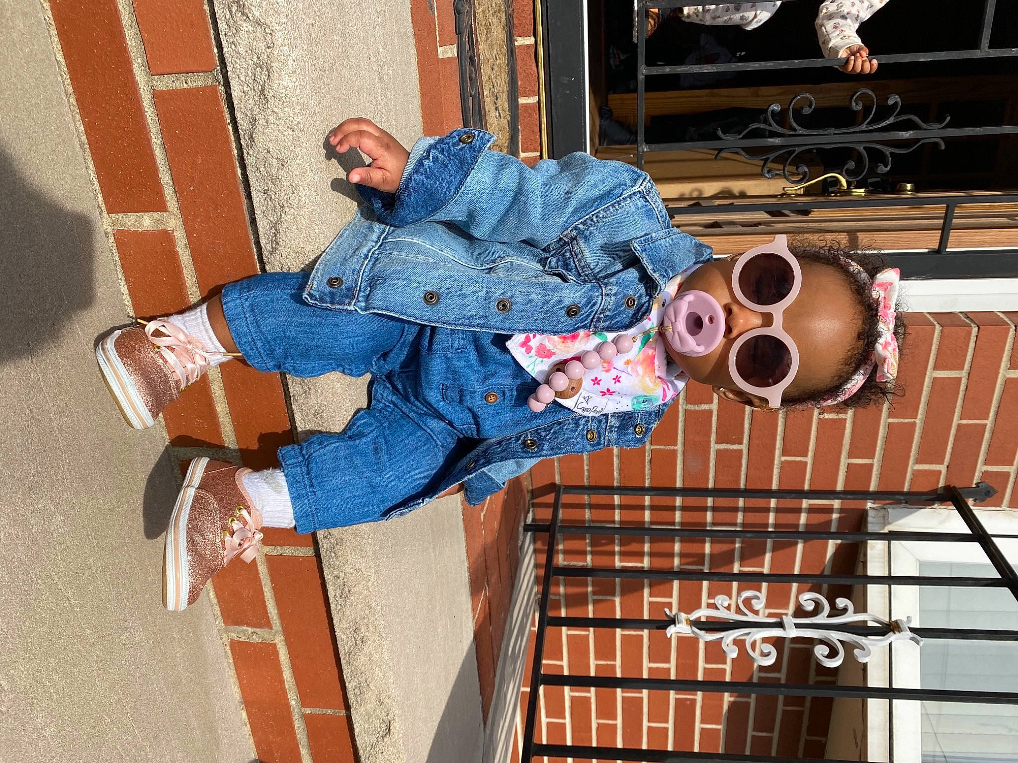 Kasey joined the competition — help win amazing prizes! audio_equipment, brick, brickwork, denim, electric_blue, eyewear, flooring, fun, hat, human_leg, metal, pattern, pedestrian, person, shoe, street, street_fashion, street_performance, sunglasses, town