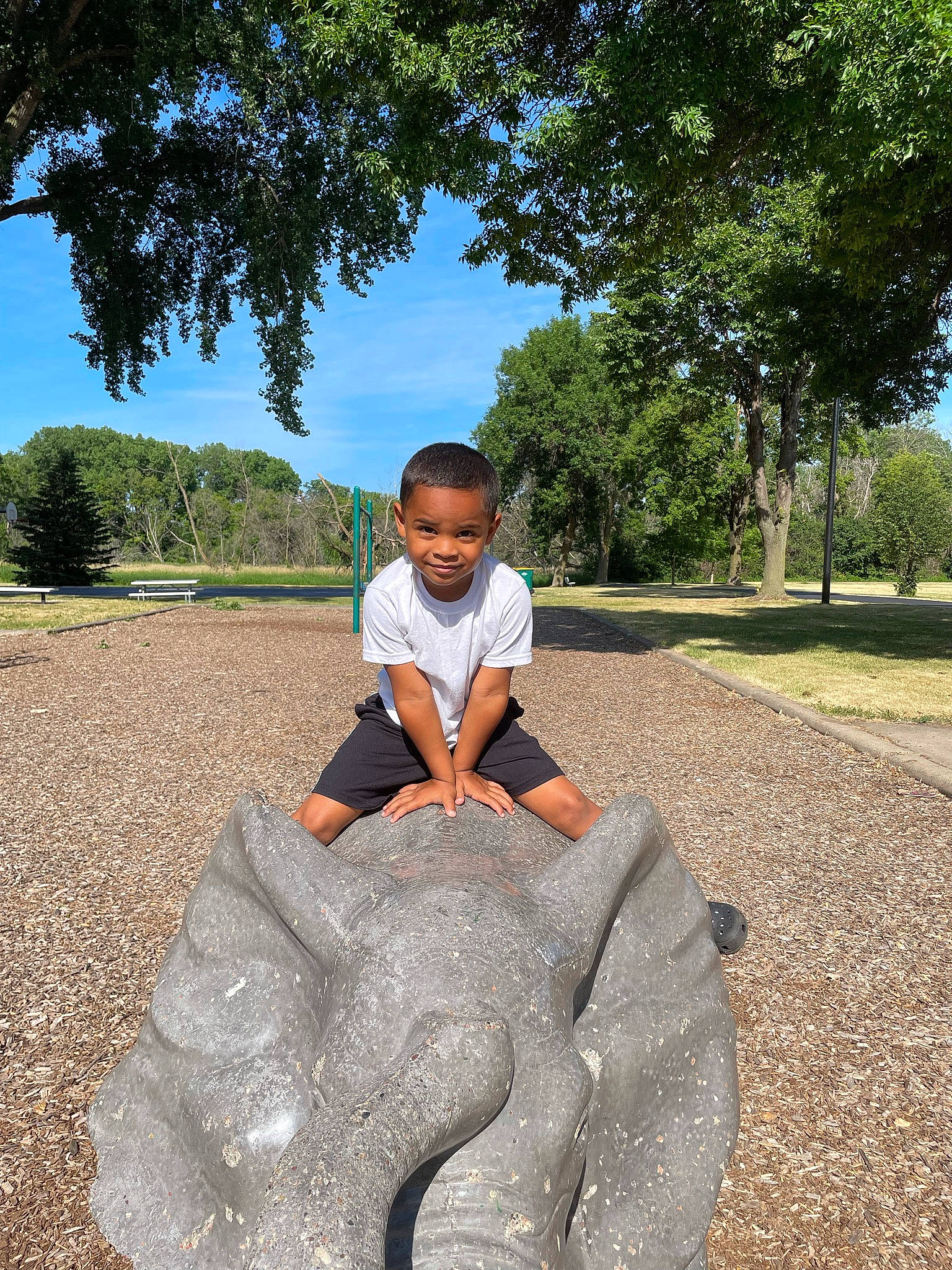 Lance is registered to the contest to win money with this photo: art, asphalt, fun, garden, grass, grassland, happy, joy, landscape, leisure, people_in_nature, person, plant, play, recreation, rock, sitting, sky, soil, t_shirt