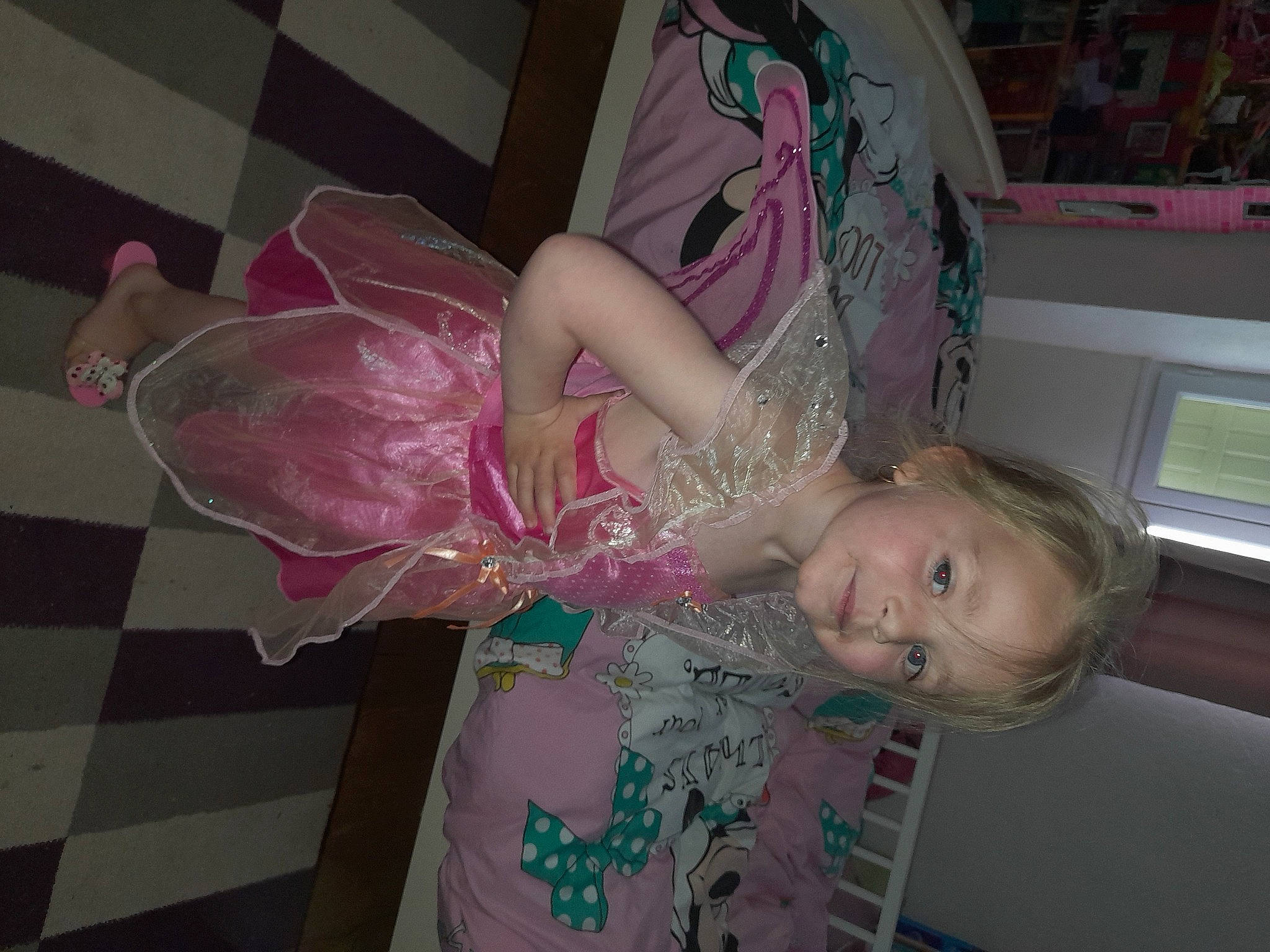 Salomé a rejoint le concours — aidez-le/la à gagner de superbes lots ! cg_artwork, costume, doll, eyelash, fictional_character, figurine, flesh, headpiece, hime_cut, long_hair, magenta, mythical_creature, person, pink, plastic, purple, room, smile, toddler, toy