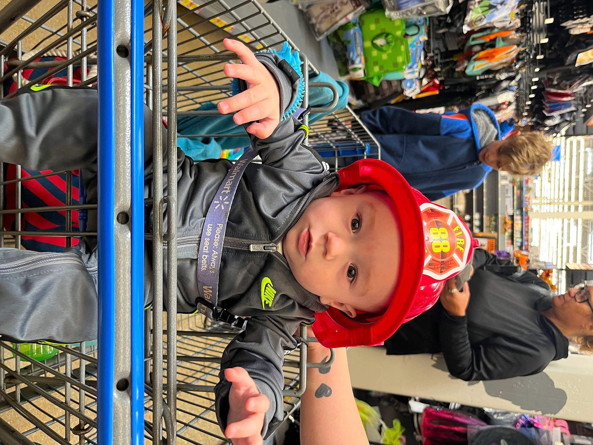 Bret joined the competition — help win amazing prizes! baby, bag, bicycle_helmet, cap, child, city, electric_blue, engineering, fun, headwear, helmet, human_settlement, leisure, motor_vehicle, person, personal_protective_equipment, public_space, recreation, toddler, transport