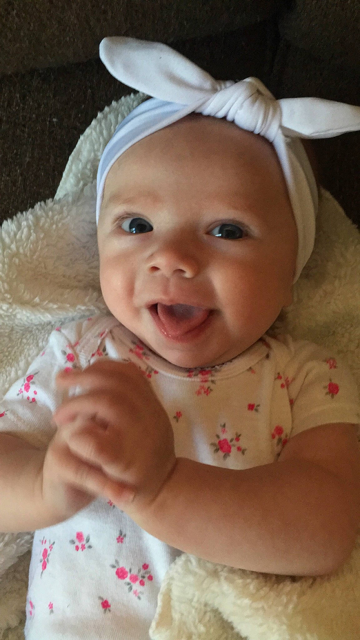 Mavis is registered to the contest to win money with this photo: baby, baby_toddler_clothing, cheek, chin, ear, eye, eyebrow, face, facial_expression, happy, head, headwear, iris, lip, mouth, nose, person, product, skin, sleeve