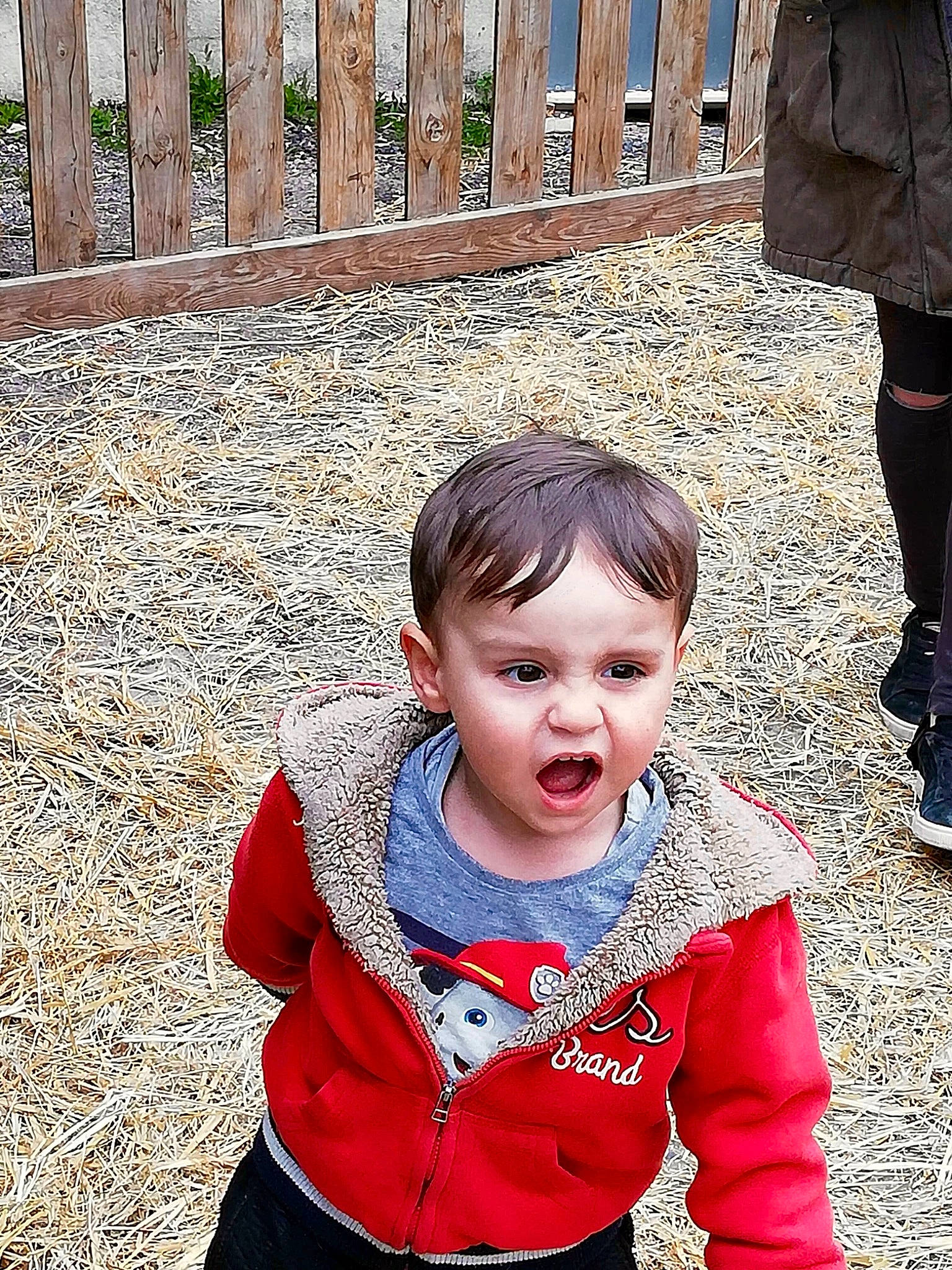 Aaron a rejoint le concours — aidez-le/la à gagner de superbes lots ! anger, child, fun, grass, outerwear, people, person, play, sitting, smile, toddler