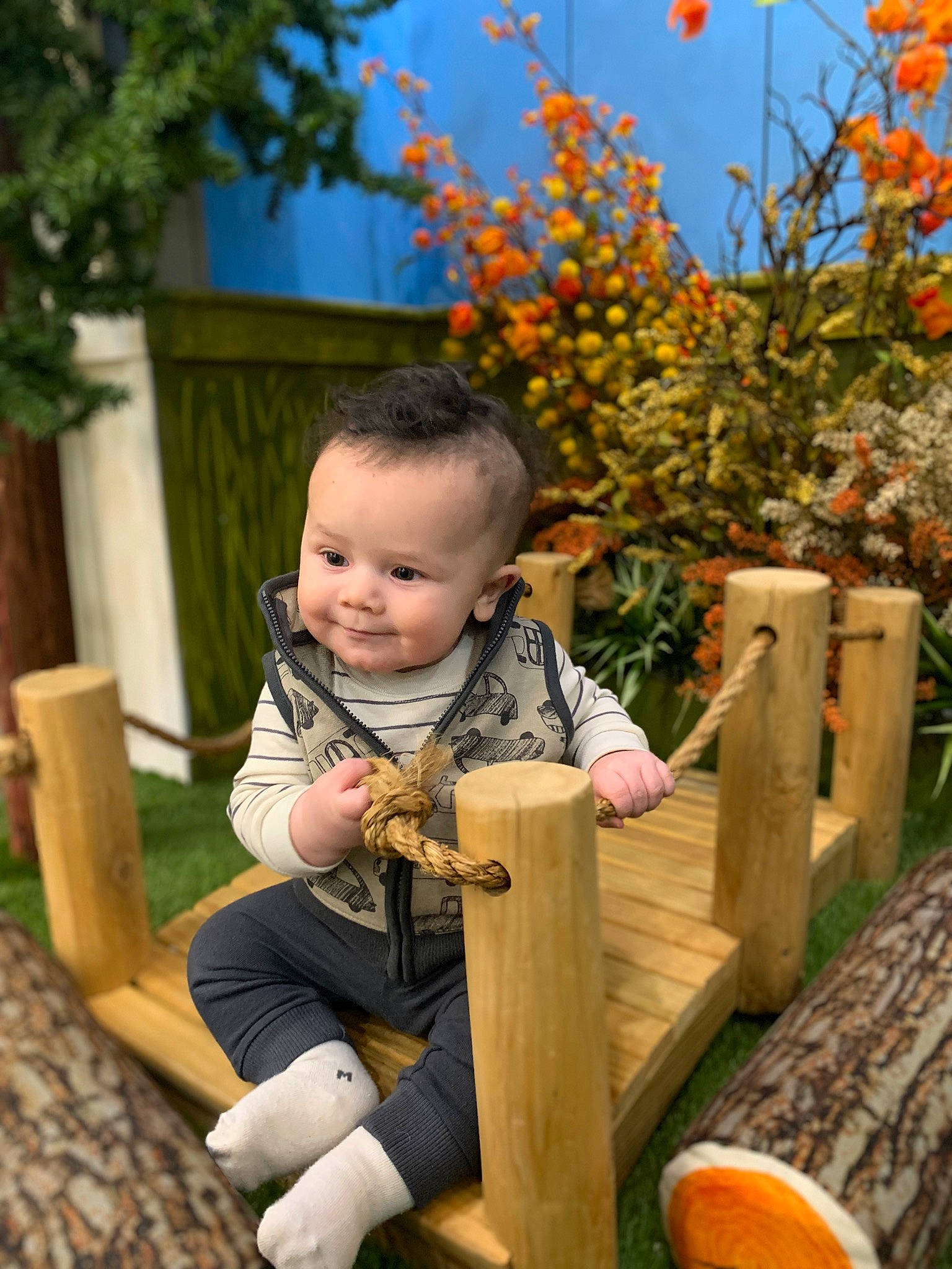 Leonel joined the competition — help win amazing prizes! baby, baby_toddler_clothing, chair, child, flower, fun, grass, happy, joy, leaf, leisure, outdoor_furniture, people_in_nature, person, plant, recreation, shorts, sitting, spring, toddler