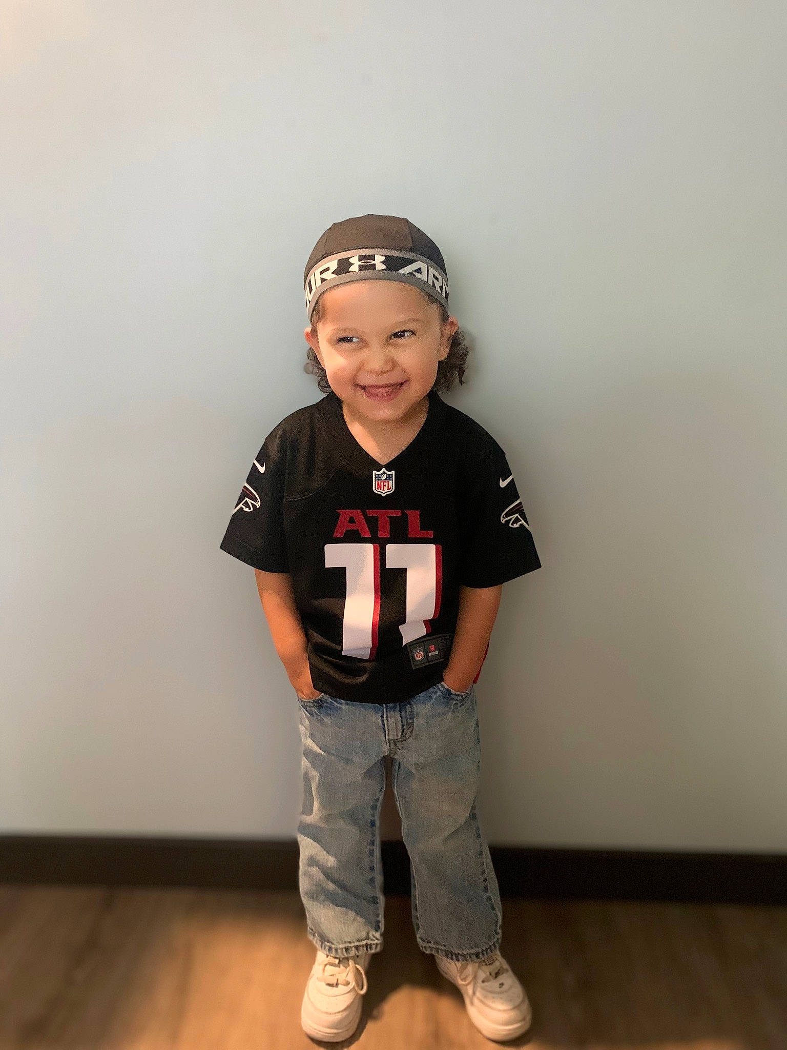 Sebastian joined the competition — help win amazing prizes! baby_toddler_clothing, cap, child, eyewear, fashion_accessory, flash_photography, floor, flooring, fun, happy, hardwood, headwear, joy, pattern, person, personal_protective_equipment, sleeve, smile, standing, t_shirt