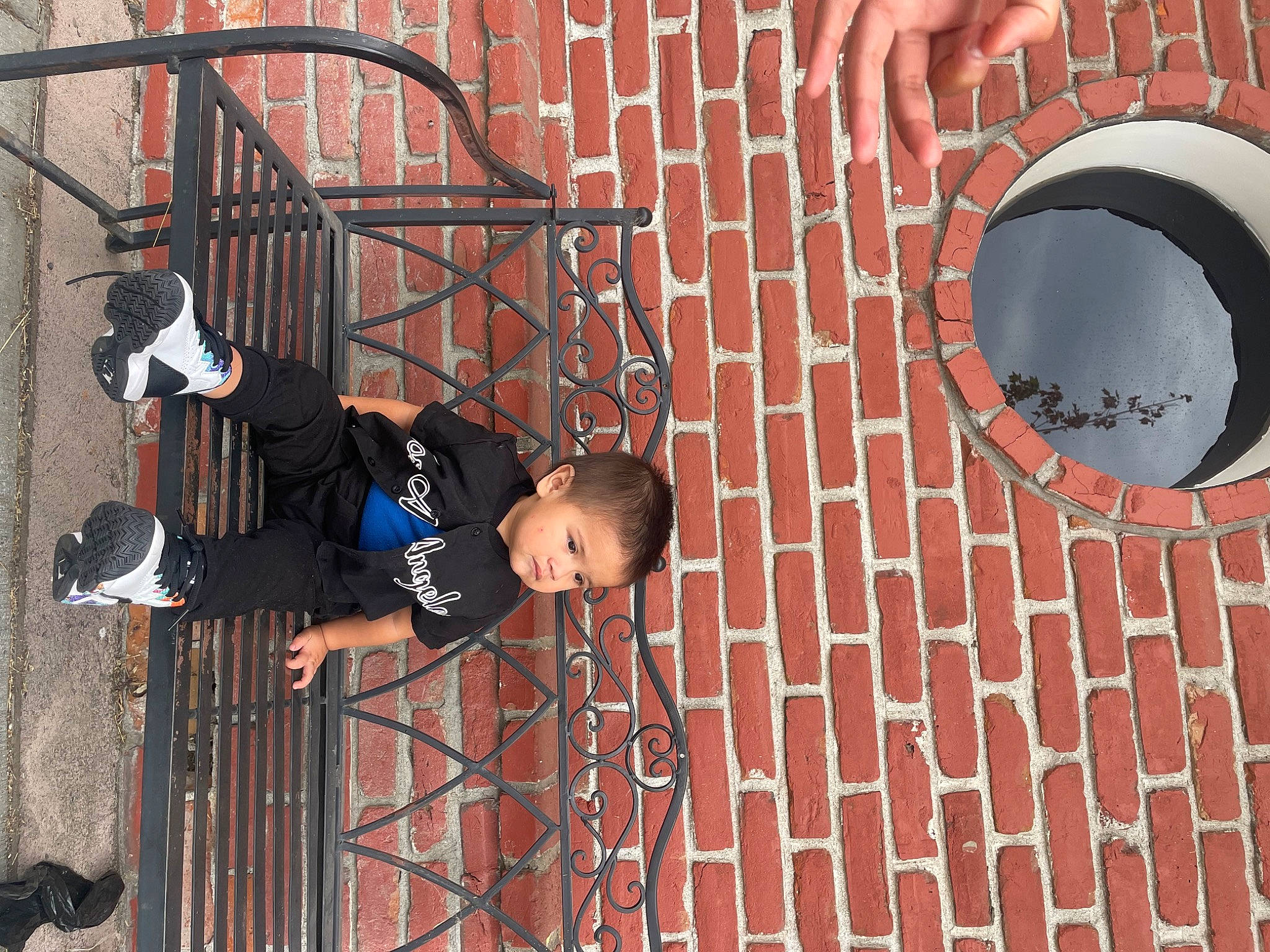 Elijah joined the competition — help win amazing prizes! arch, ball, brick, brickwork, carmine, circle, concrete, facade, font, hat, helmet, metal, pattern, person, red, shadow, symmetry, t_shirt, toddler, visual_arts